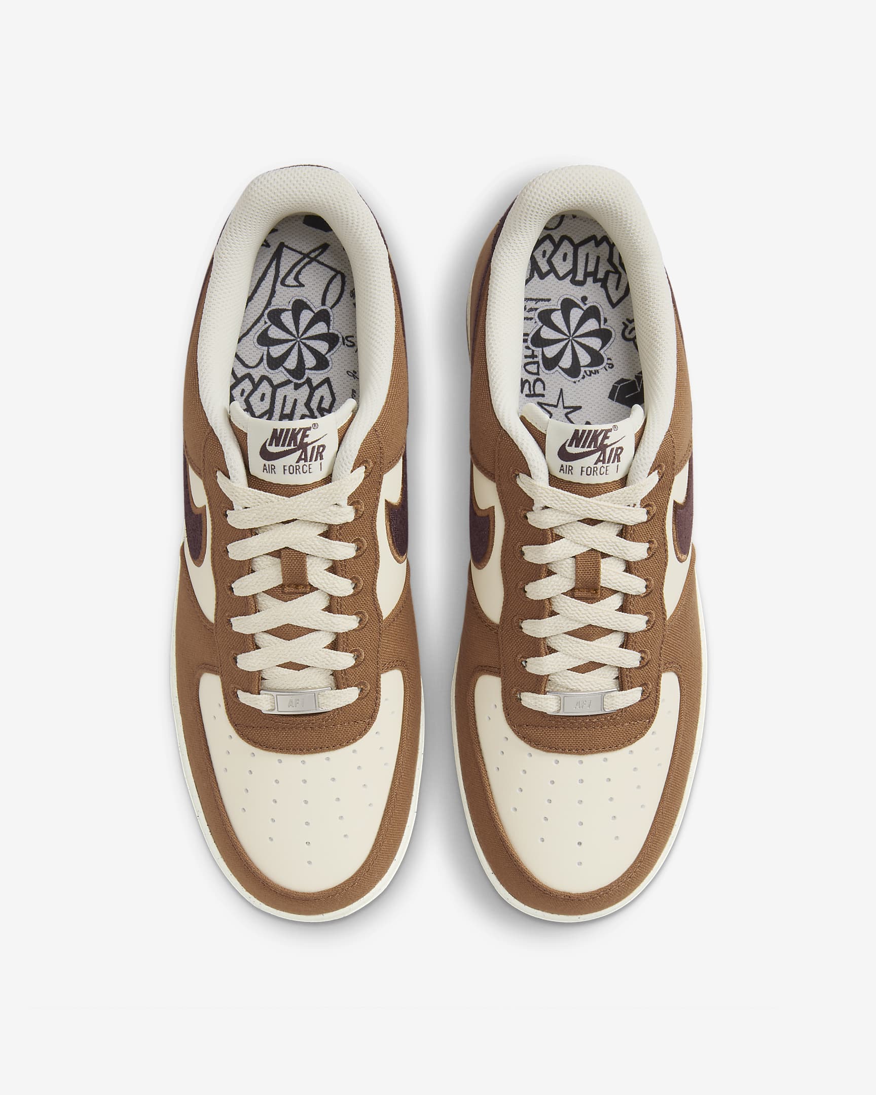 Nike Air Force 1 '07 LV8 男鞋 - Light British Tan/Coconut Milk/Gum Dark Brown/Burgundy Crush