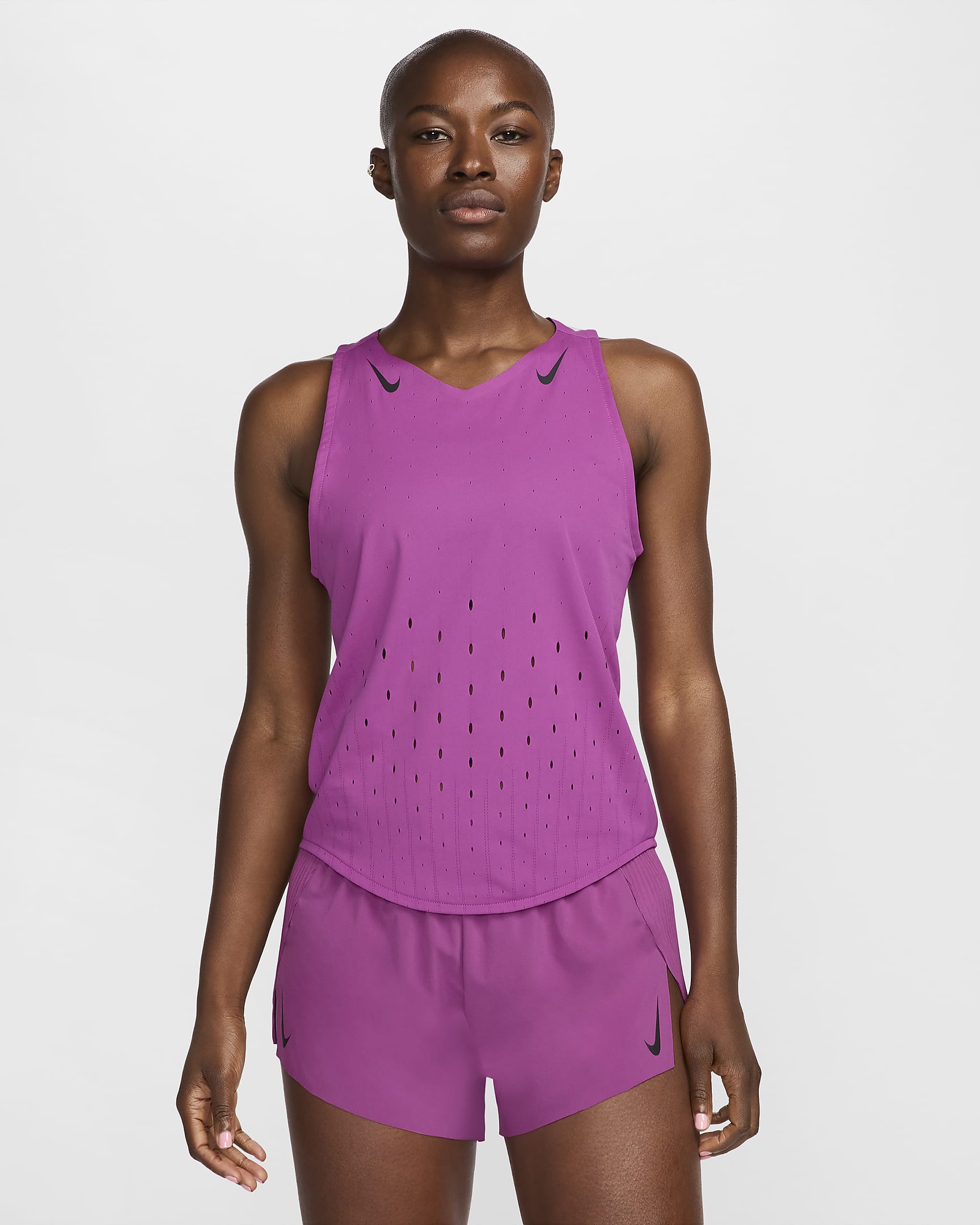 Nike AeroSwift Dri-FIT ADV Lauf-Singlet für Damen - Hot Fuchsia/Schwarz