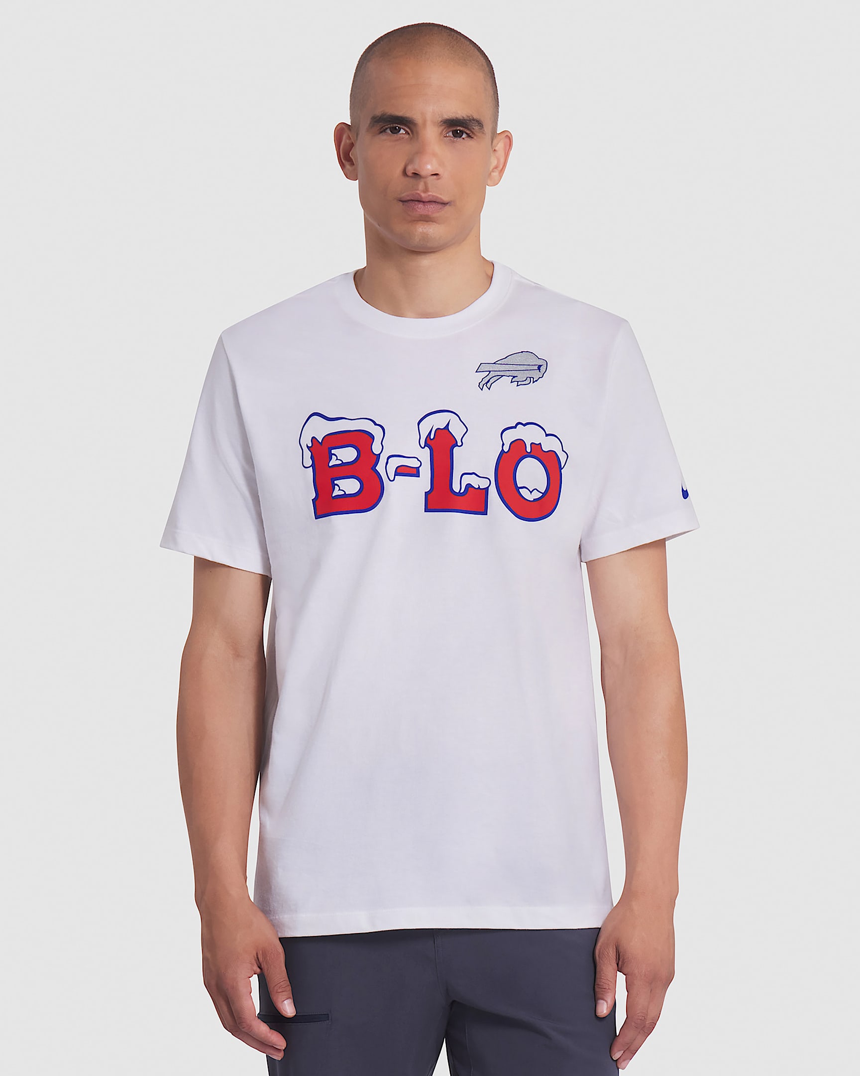 Playera Nike de la NFL para hombre Buffalo Bills Rivalries Collection Essential - Blanco
