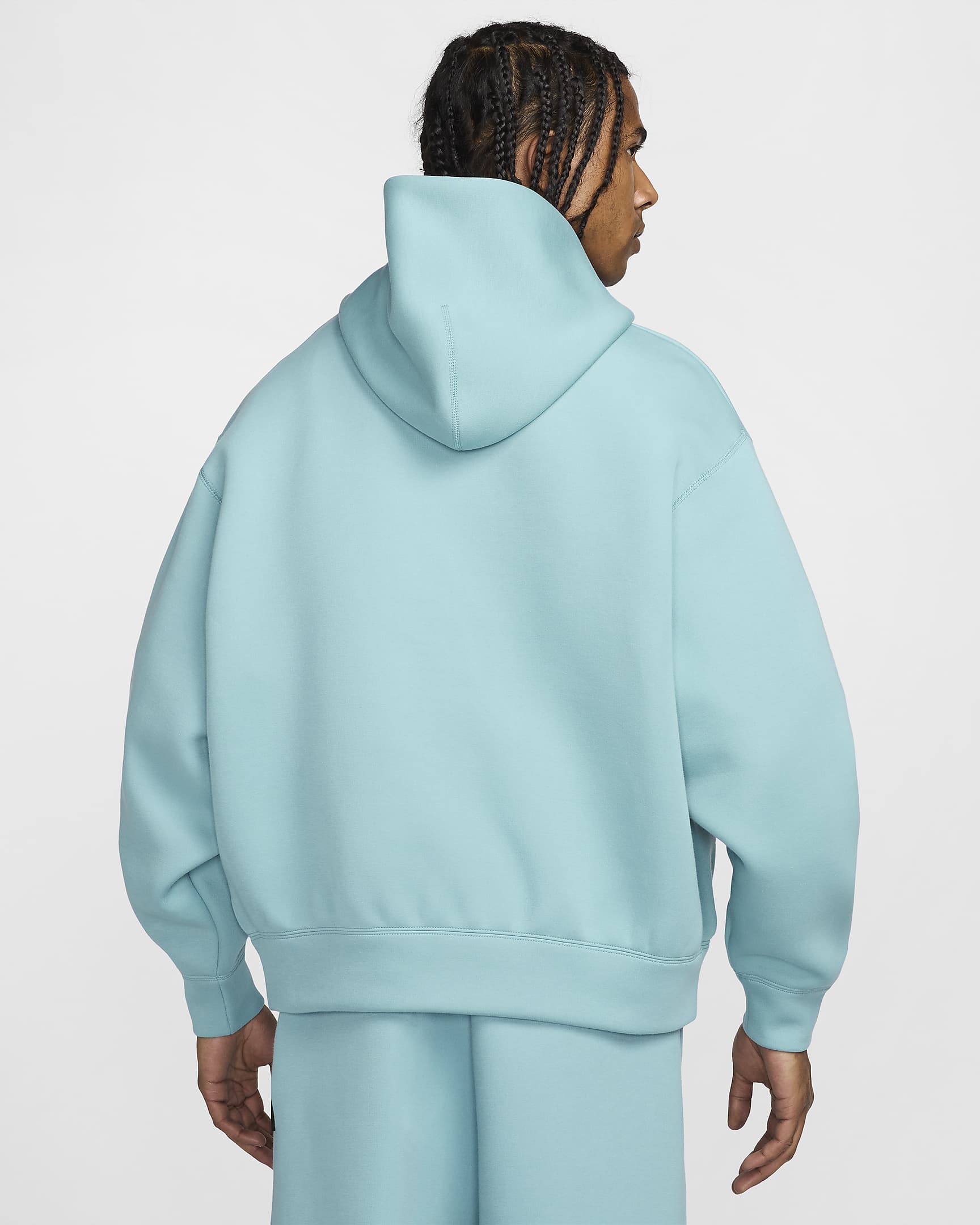 Nike Tech Reimagined Fleece Erkek Kapüşonlu Üstü - Denim Turquoise/Denim Turquoise