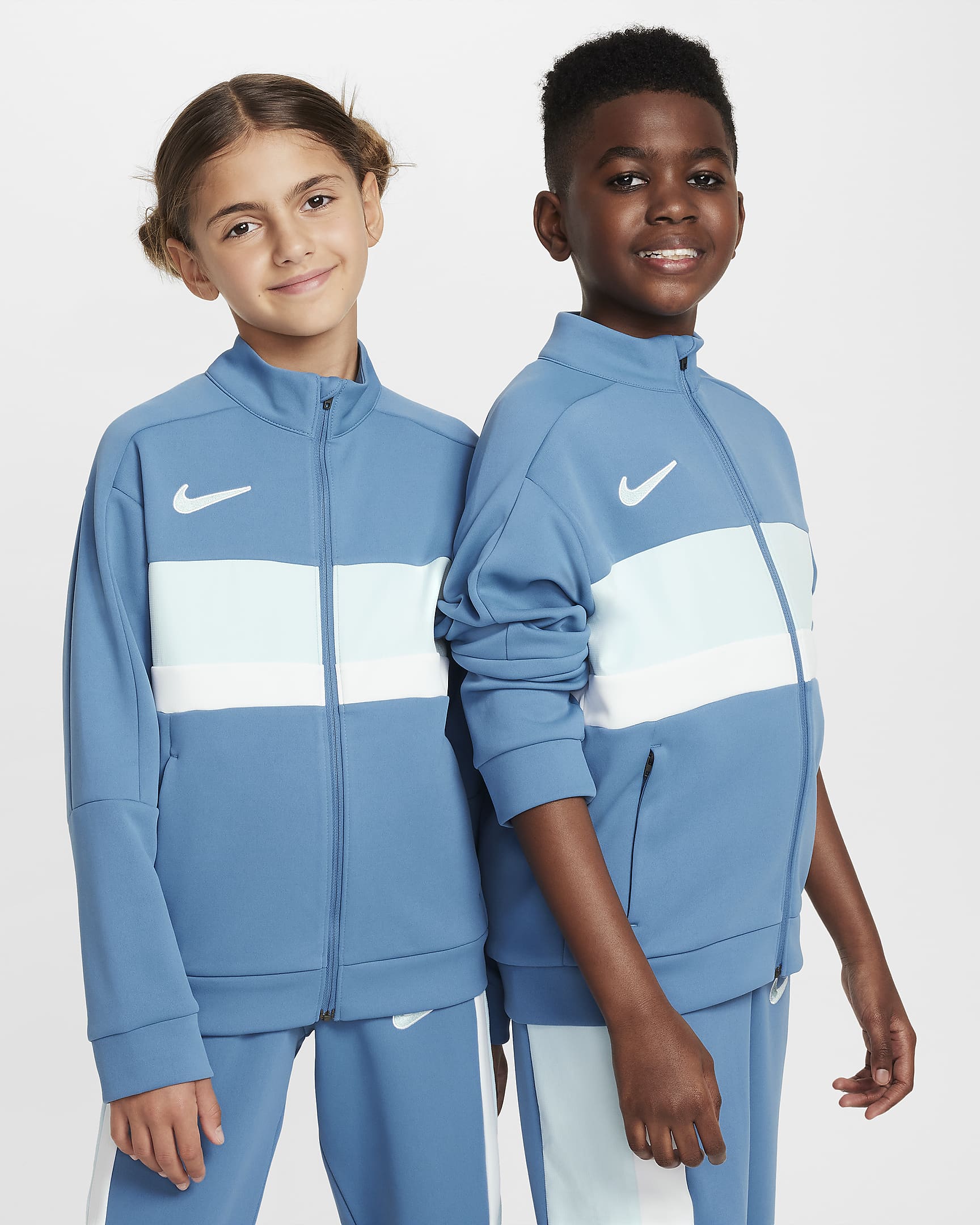 Nike Academy Dri-FIT fotballtreningsjakke til store barn - Aegean Storm/Glacier Blue/Hvit/Glacier Blue