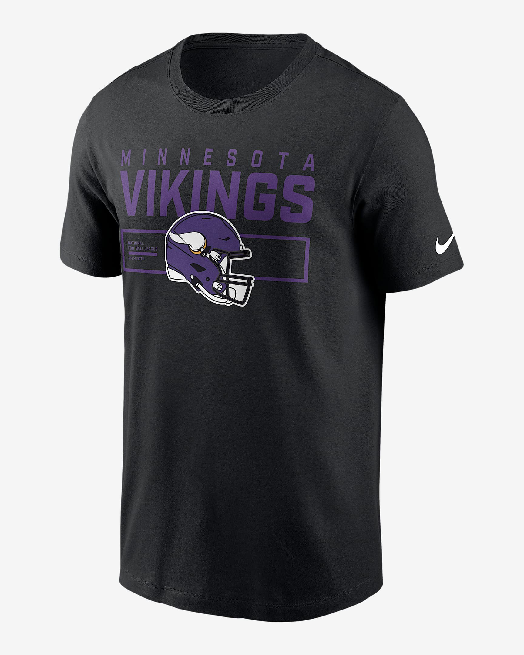 Minnesota Vikings Helmet Essential Men's Nike NFL T-Shirt - Black