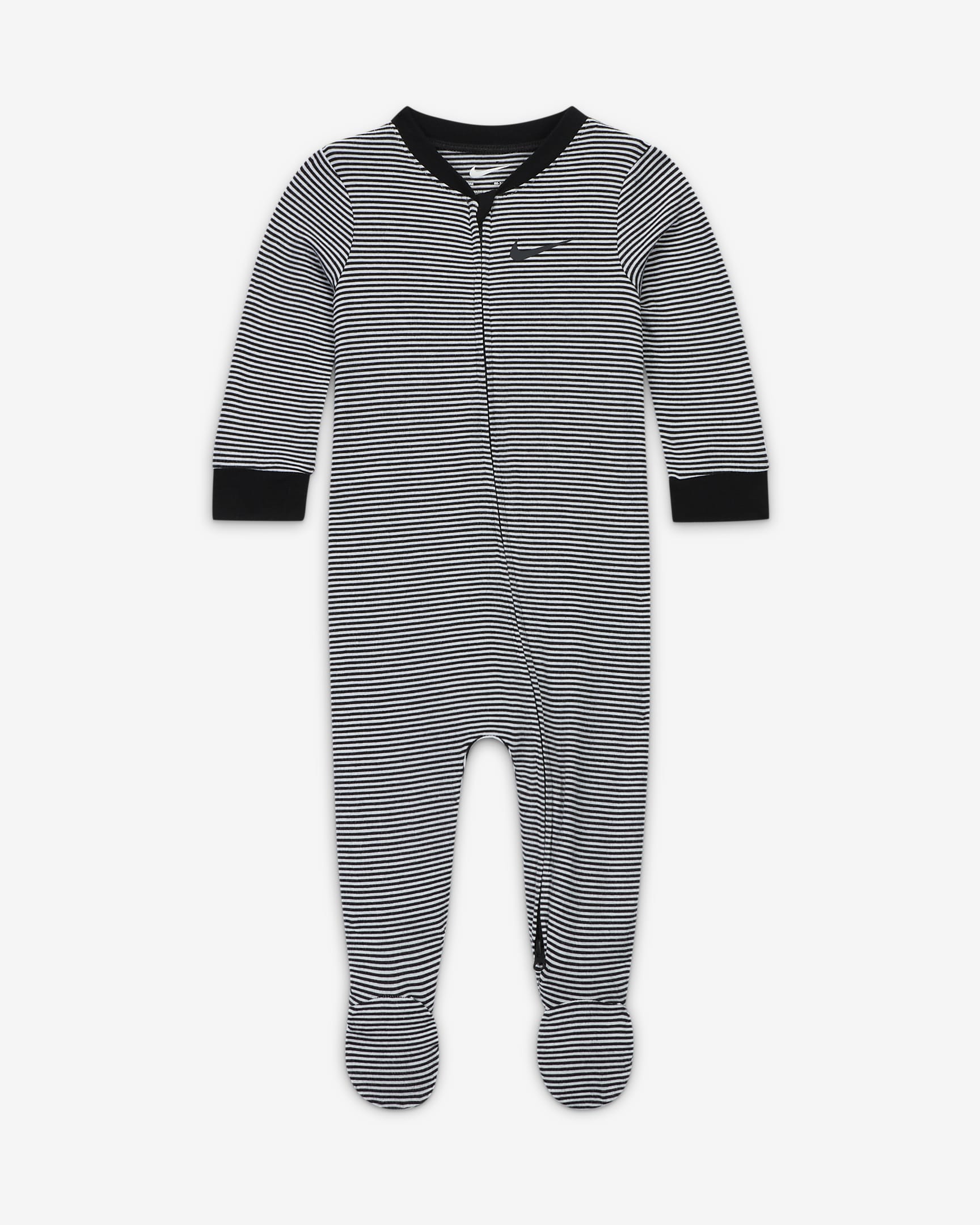 Nike Baby Essentials Baby (0-9M) Striped Footed Coverall - Black