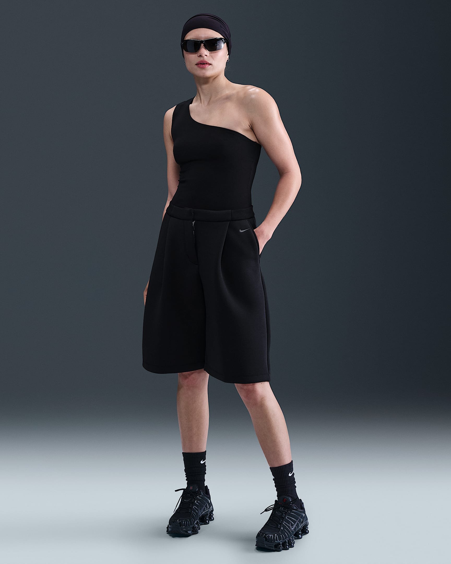 Nike Sportswear Modern Fleece Women's Mid-Rise Loose Shorts - Black/Anthracite