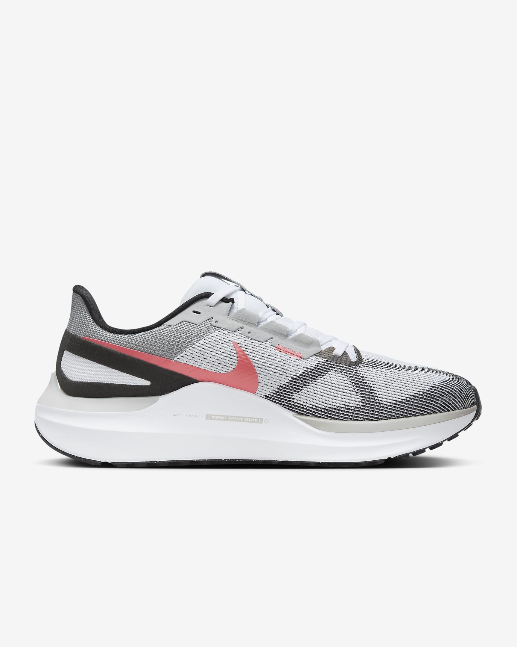 Nike Structure 25 Men's Road Running Shoes - White/Black/Hot Lava/Gamma Blue