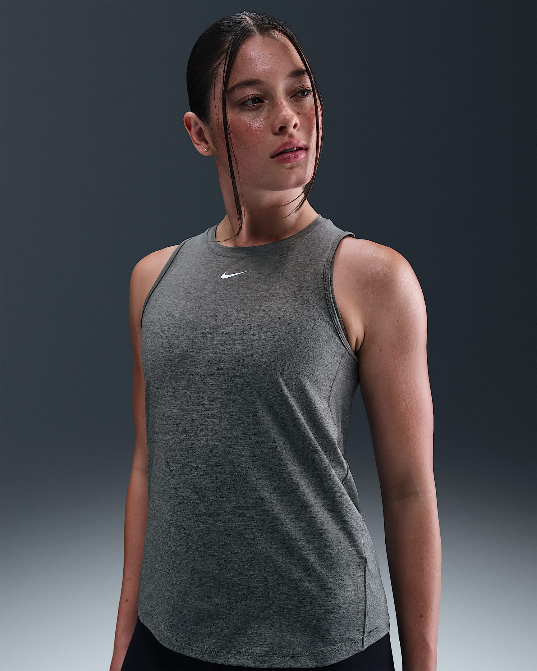 Nike One Classic Dri-FIT-tanktop til kvinder - Smoke Grey/Heather/hvid