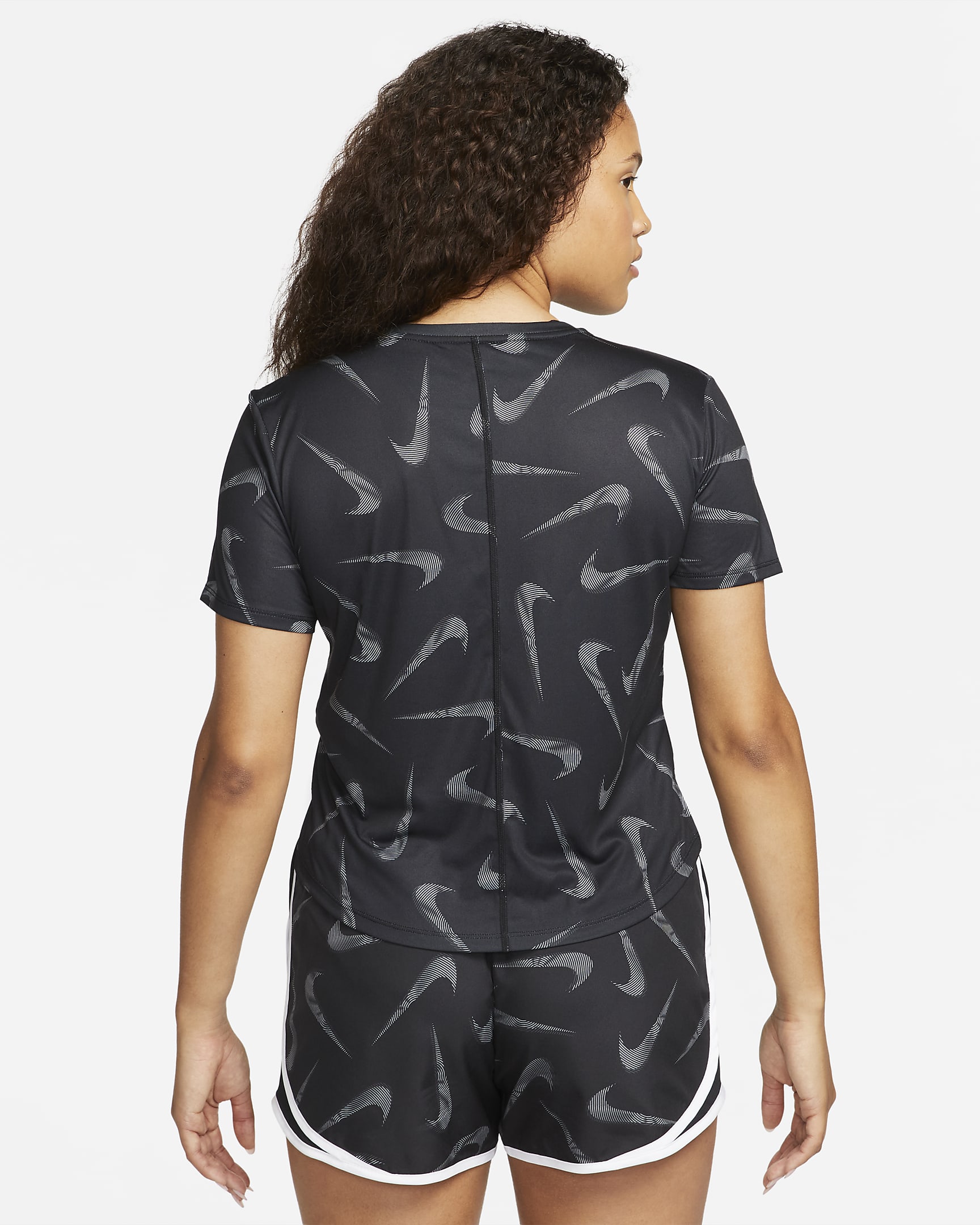 Nike Dri Fit Swoosh Womens Short Sleeve Printed Running Top Nike Se