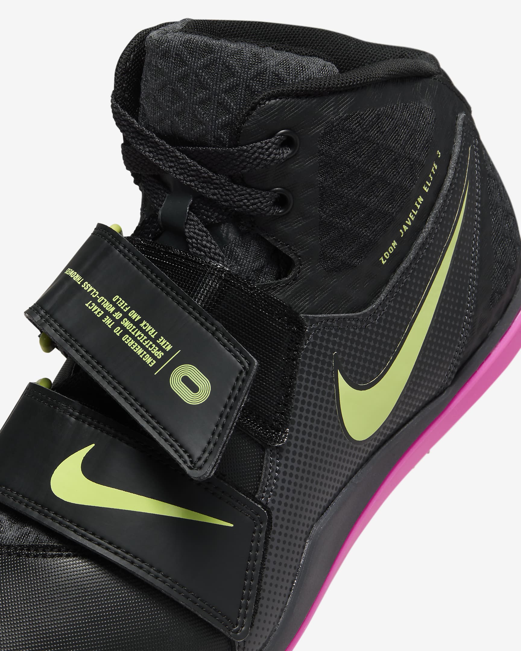 Nike Zoom Javelin Elite 3 friidrett piggsko til kasting - Svart/Anthracite/Light Lemon Twist/Fierce Pink