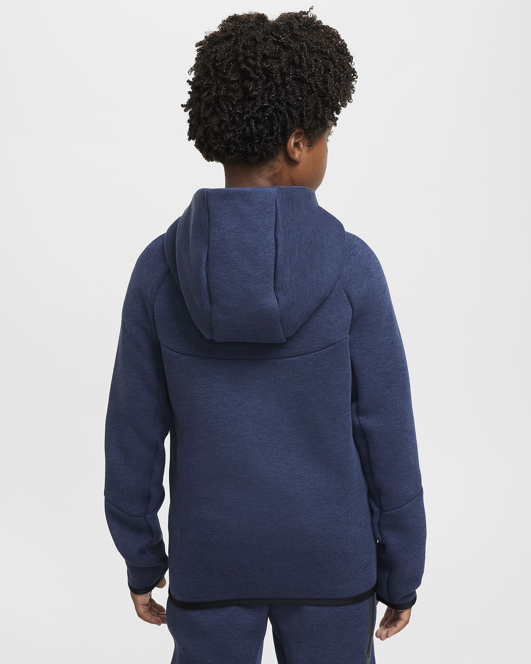 Nike Sportswear Tech Fleece Big Kids' Full-Zip Hoodie - Obsidian Heather/Obsidian Heather/Black/Black