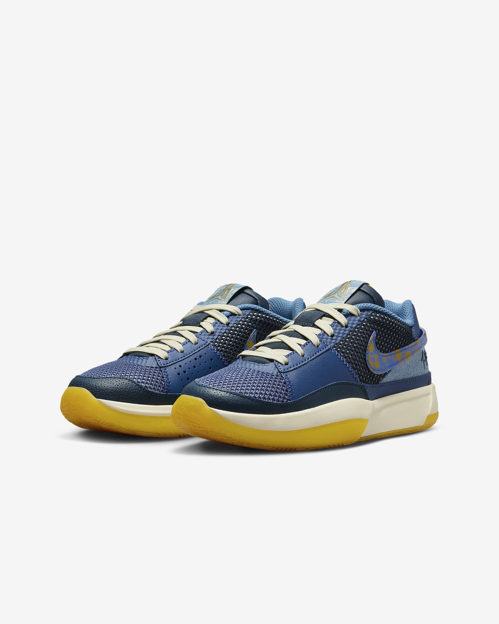 Ja 1 Big Kids' Basketball Shoes - Mystic Navy/University Gold/Aegean Storm/Hyper Royal