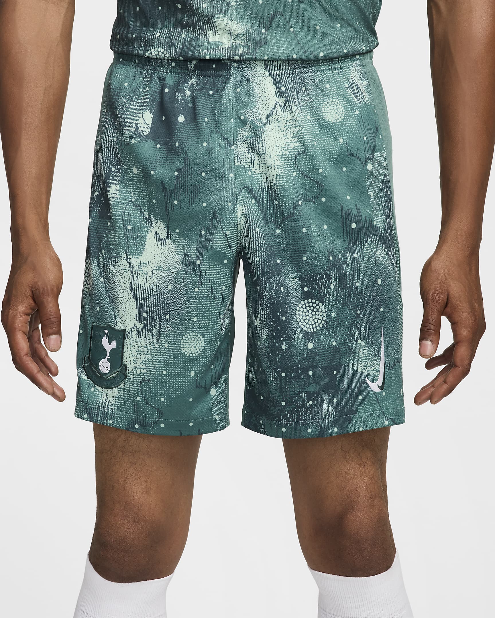 Tottenham Hotspur 2024/25 Stadium Derde Nike Dri-FIT replicavoetbalshorts voor heren - Enamel Green/Bicoastal/Wit