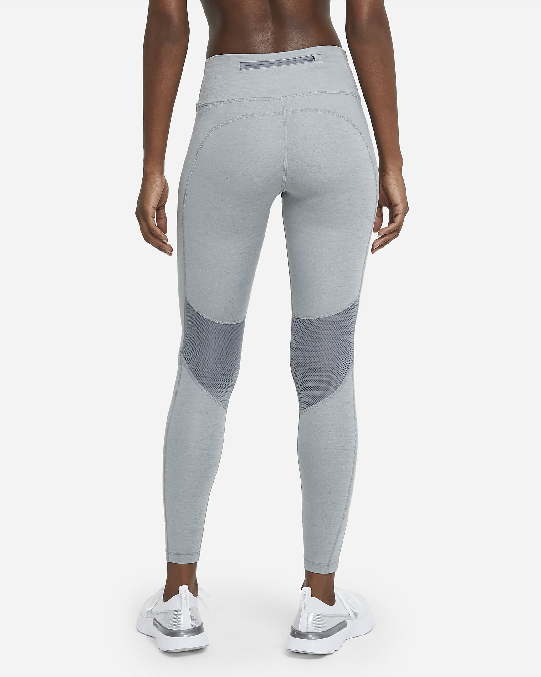 Nike Epic Fast Leggings de running de talle medio con bolsillo - Mujer - Smoke Grey/Heather