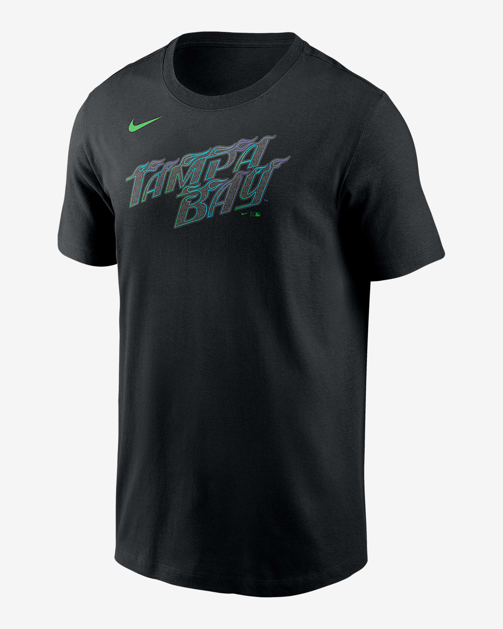 Playera Nike de la MLB para hombre Tampa Bay Rays City Connect Wordmark - Negro