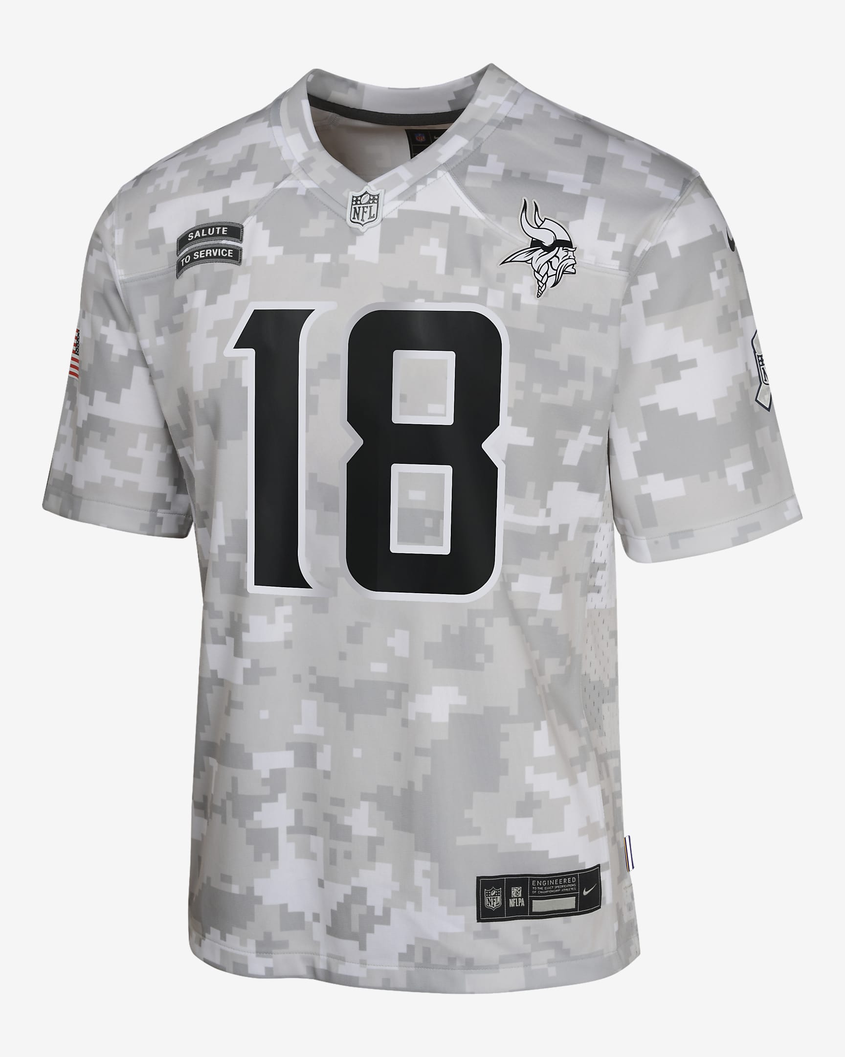 Justin Jefferson Minnesota Vikings Salute to Service Big Kids' Nike Dri-FIT NFL Limited Jersey - Camo Green