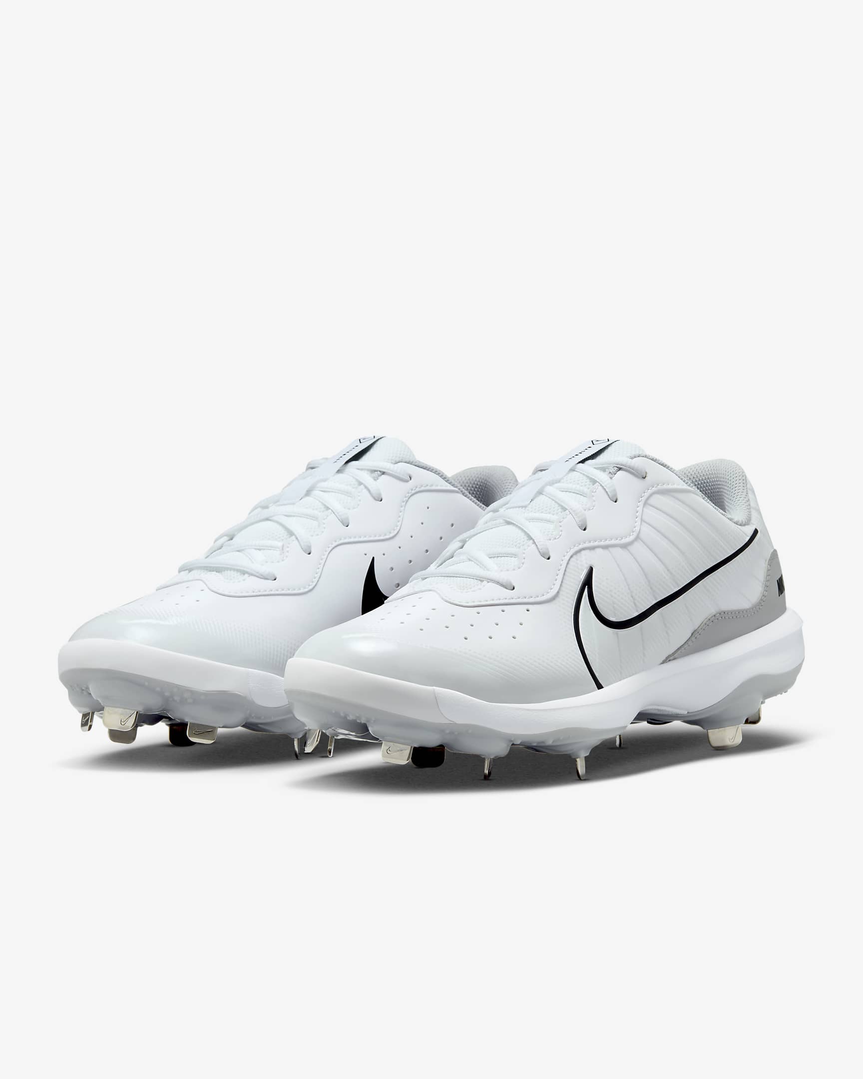 Nike Alpha Huarache Varsity 4 Low Men's Baseball Cleats - White/Wolf Grey/Pure Platinum/Black