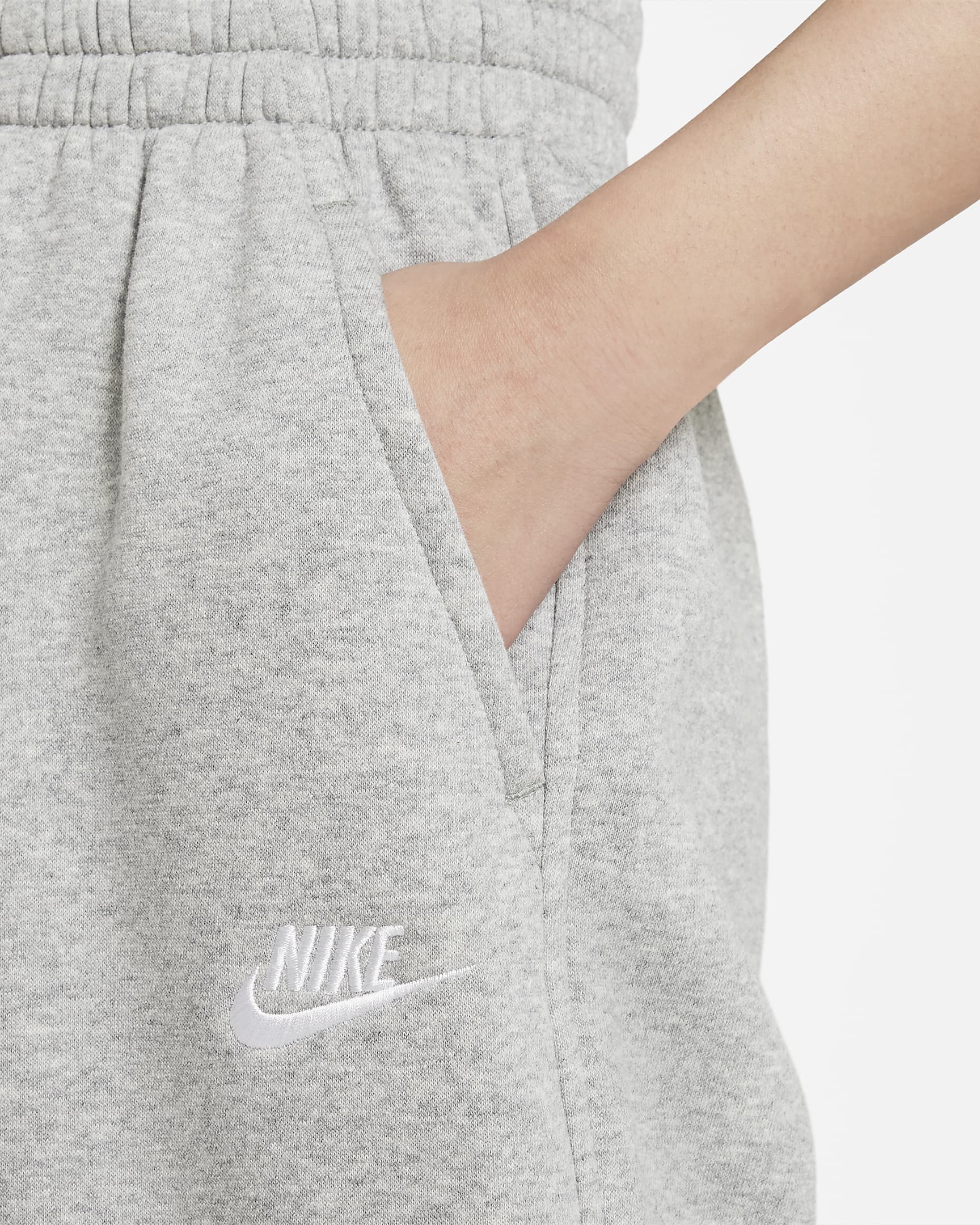 Nike Sportswear Club Fleece Big Kids' Loose Pants - Dark Grey Heather/Base Grey/White