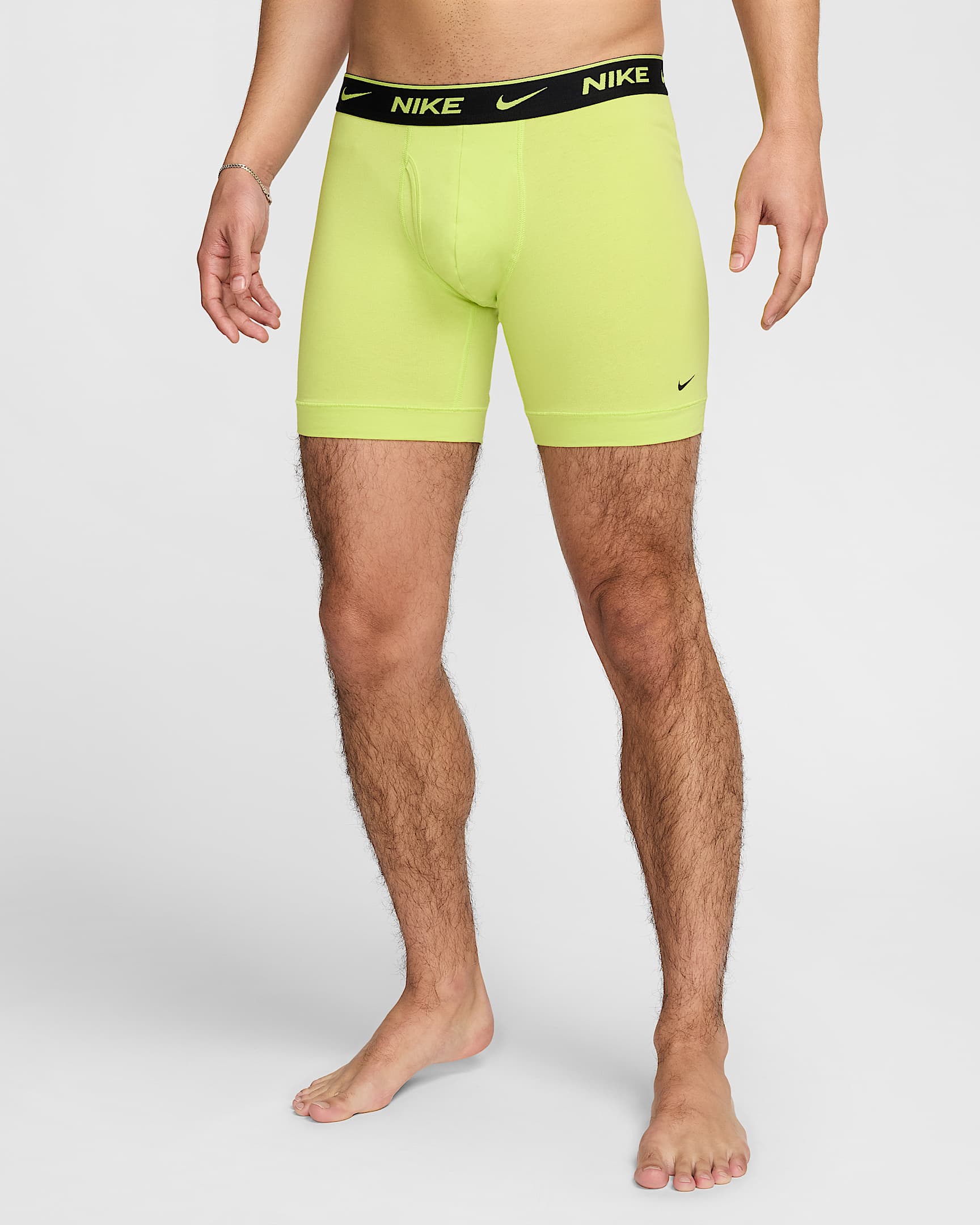 Nike Dri-FIT Essential Cotton Stretch Men's Boxer Briefs (3-Pack) - Chartreuse