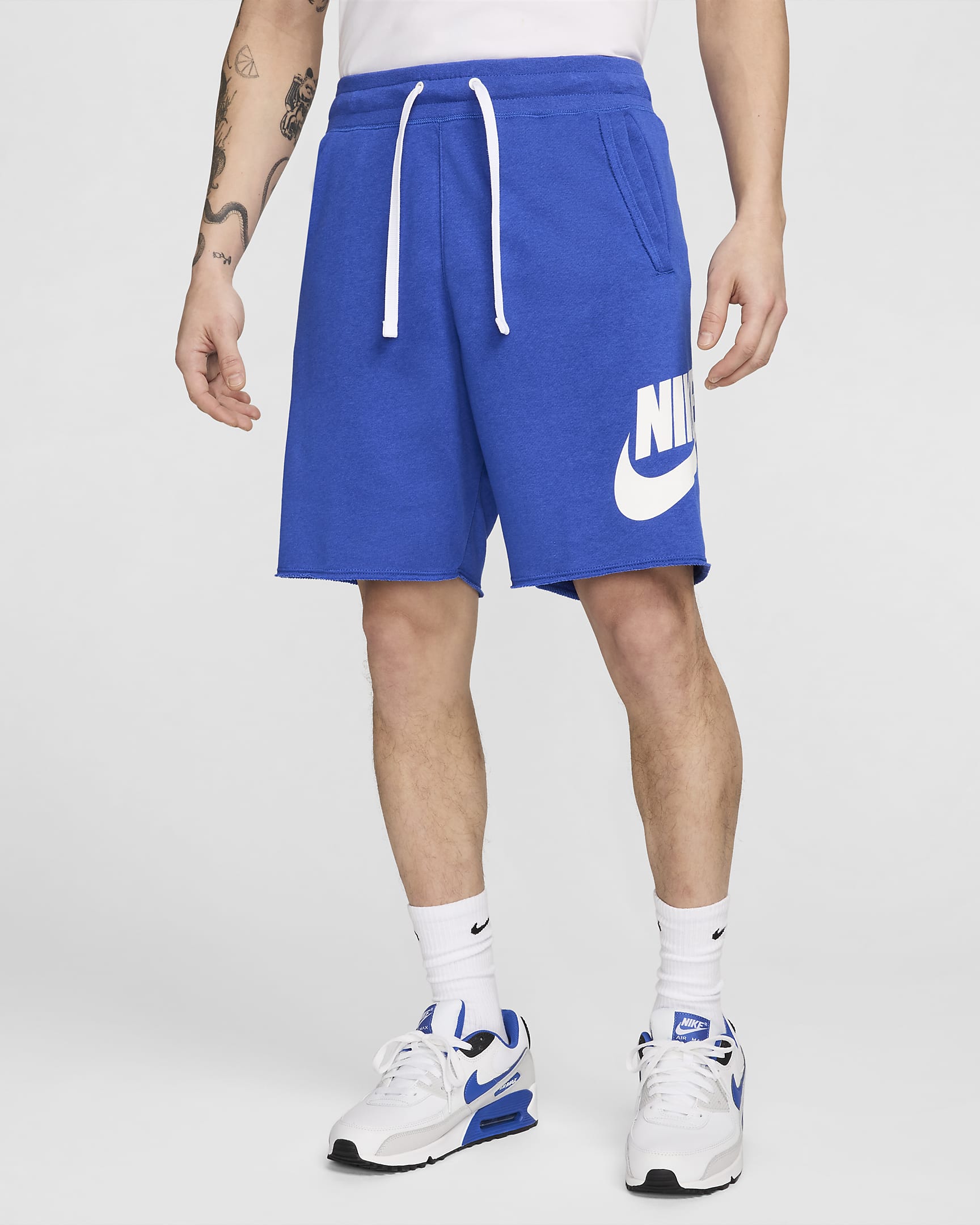 Nike Club Alumni Men's French Terry Shorts - Game Royal/White/White