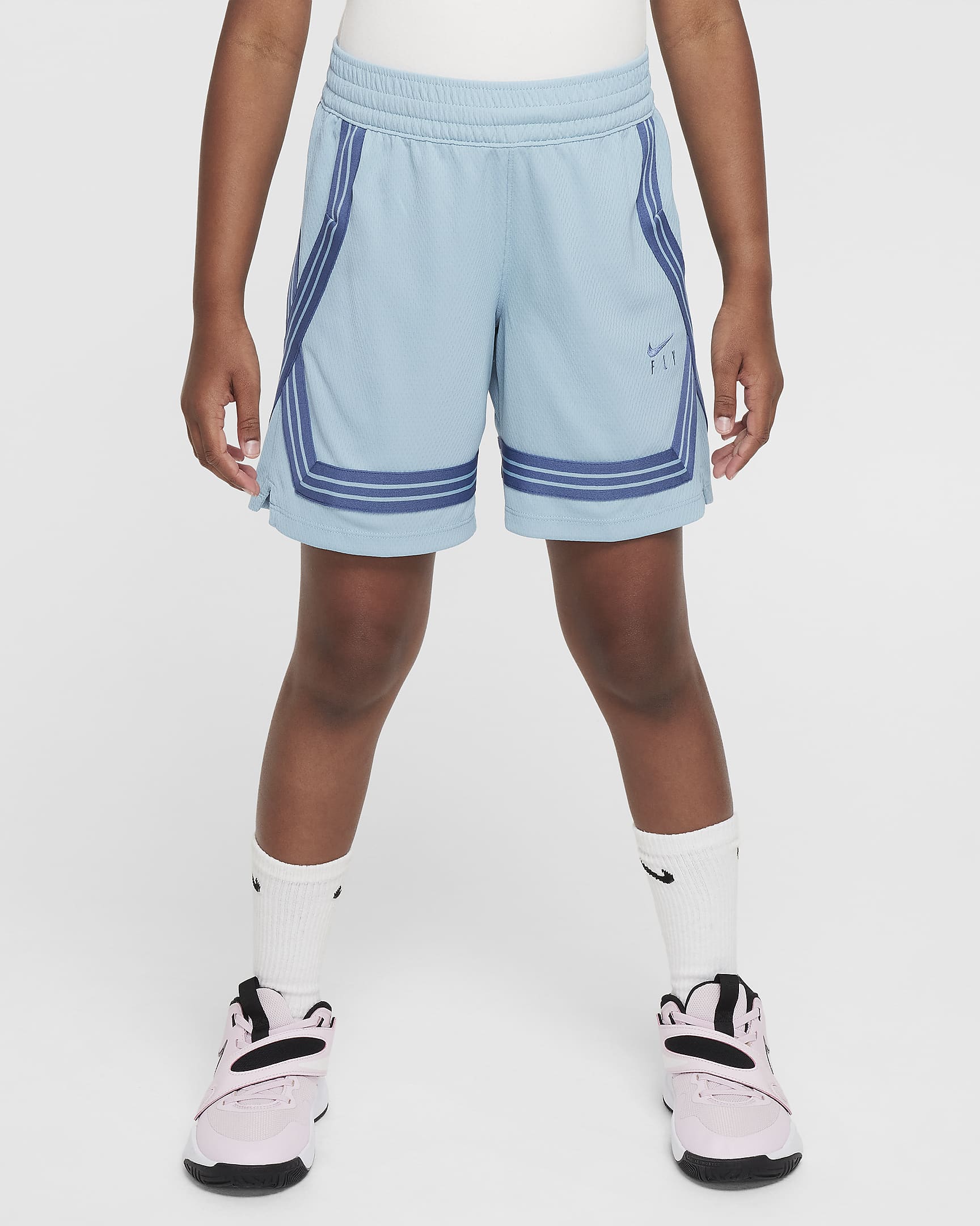 Nike Fly Crossover Big Kids' (Girls') Basketball Shorts - Denim Turquoise/Mystic Navy