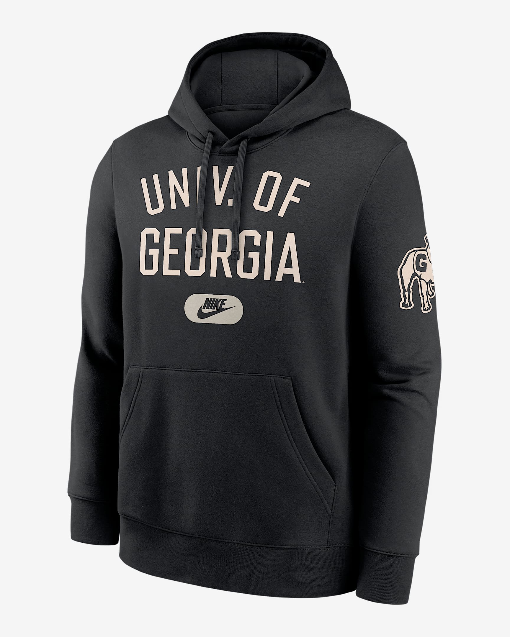 Georgia Club Men's Nike College Pullover Hoodie - Black