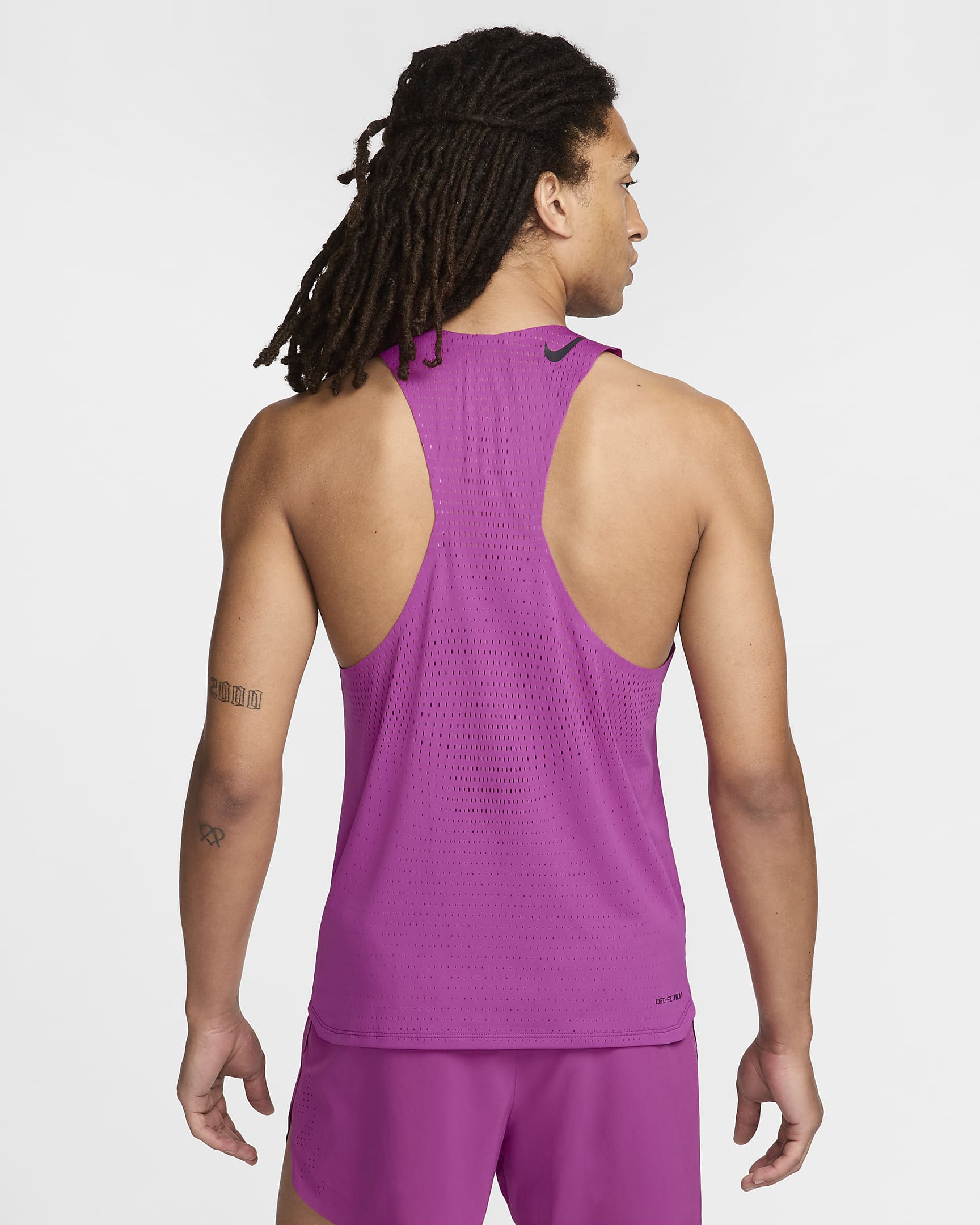 Nike AeroSwift Dri-FIT ADV hardloopsinglet voor heren - Hot Fuchsia/Zwart