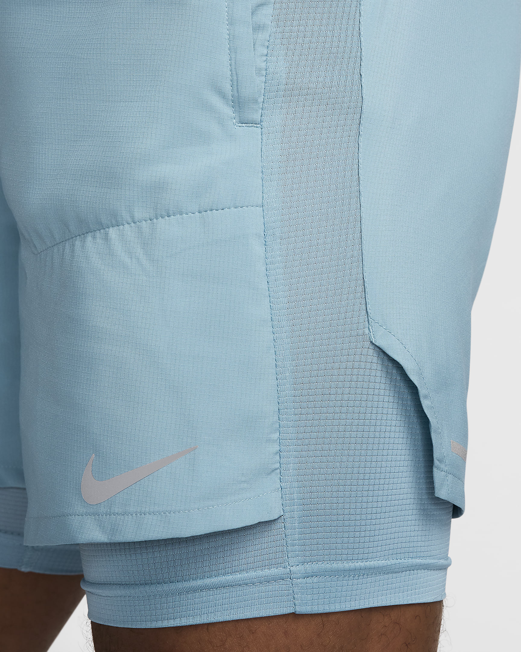 Nike Stride Dri-FIT hybridløpeshorts til herre (13 cm) - Denim Turquoise/Denim Turquoise/Svart