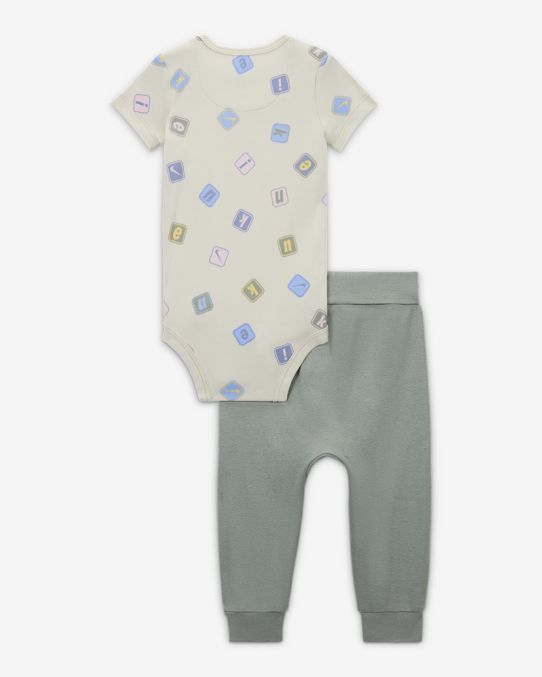 Conjunto de dos piezas de body estampado para bebé (0 a 9 meses) Nike - Verde mica