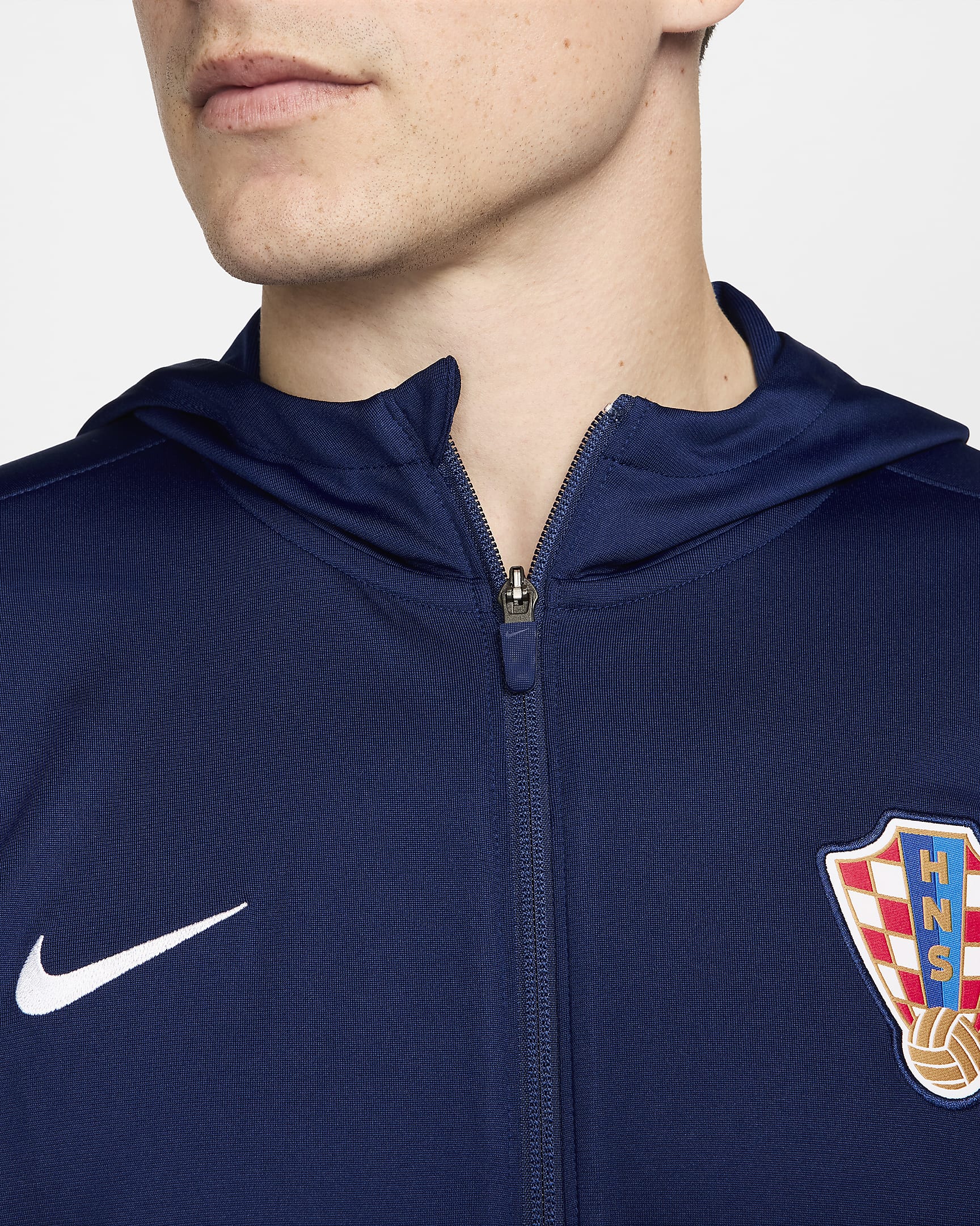 Tuta da calcio con cappuccio Nike Dri-FIT Croazia Strike – Uomo - Blue Void/Bright Crimson/Bianco