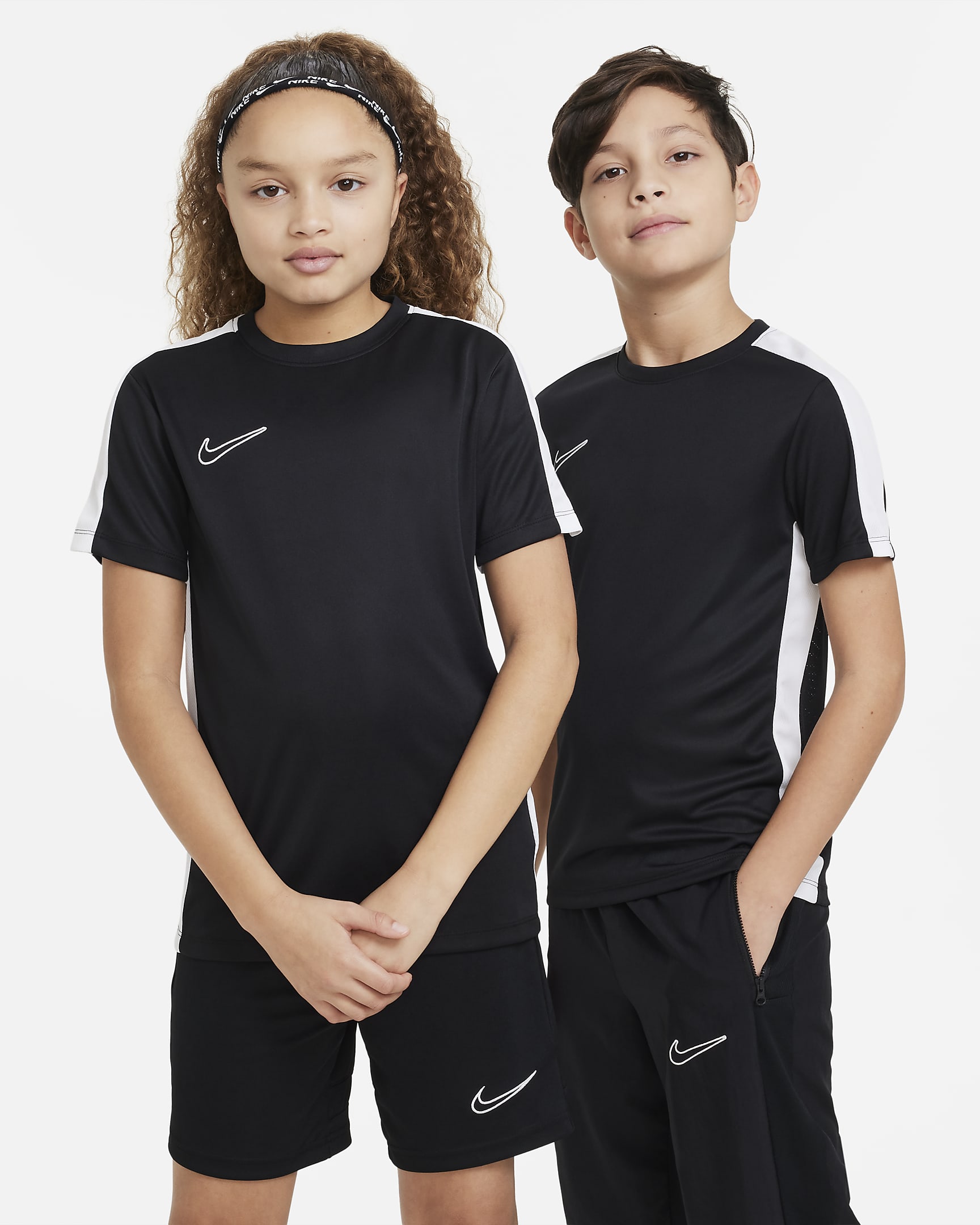 Nike Dri-FIT Academy23 Kids' Football Top - Black/White/White