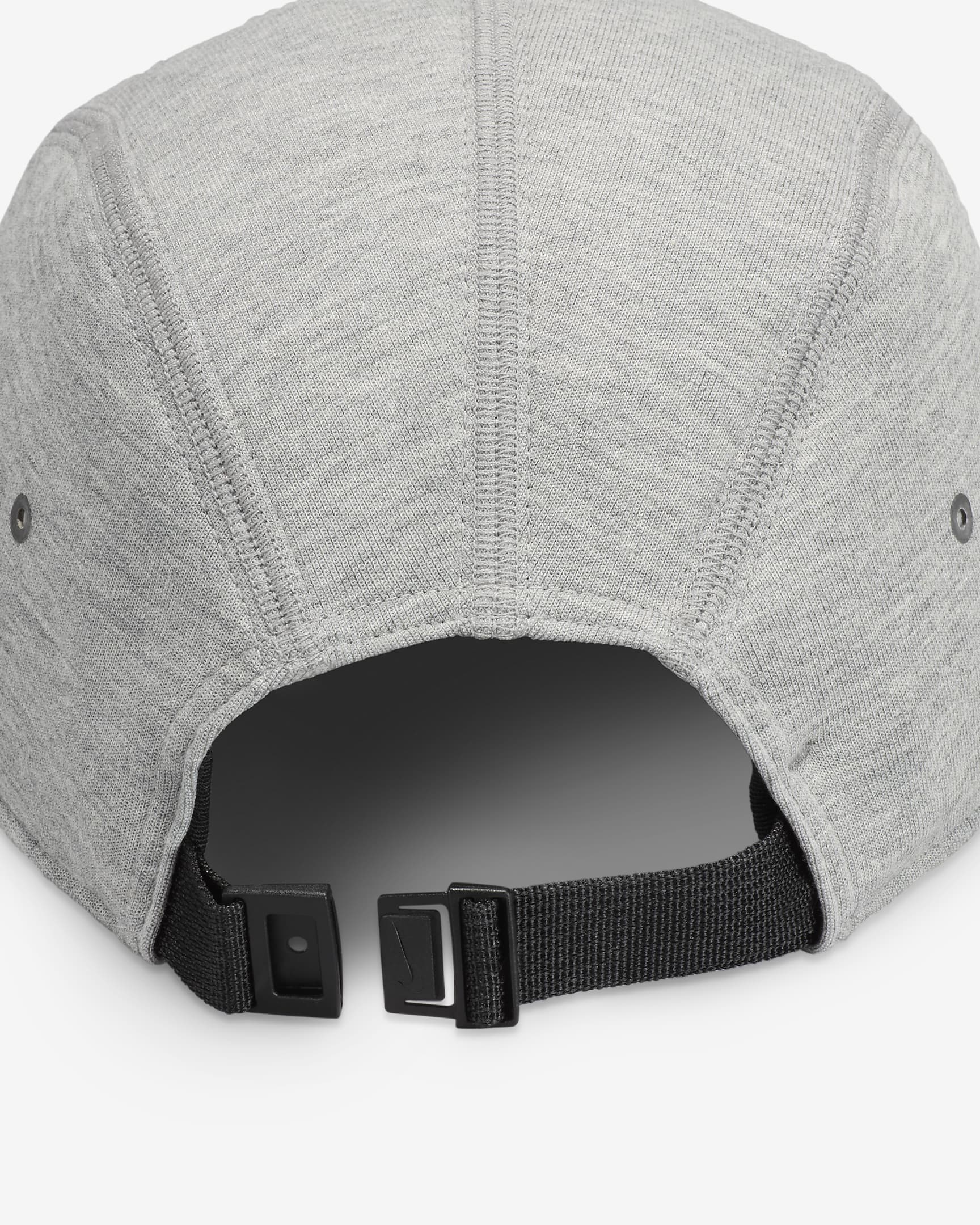 Nike Fly Cap Gorra Tech Fleece de visera plana sin estructura - Gris oscuro jaspeado/Negro