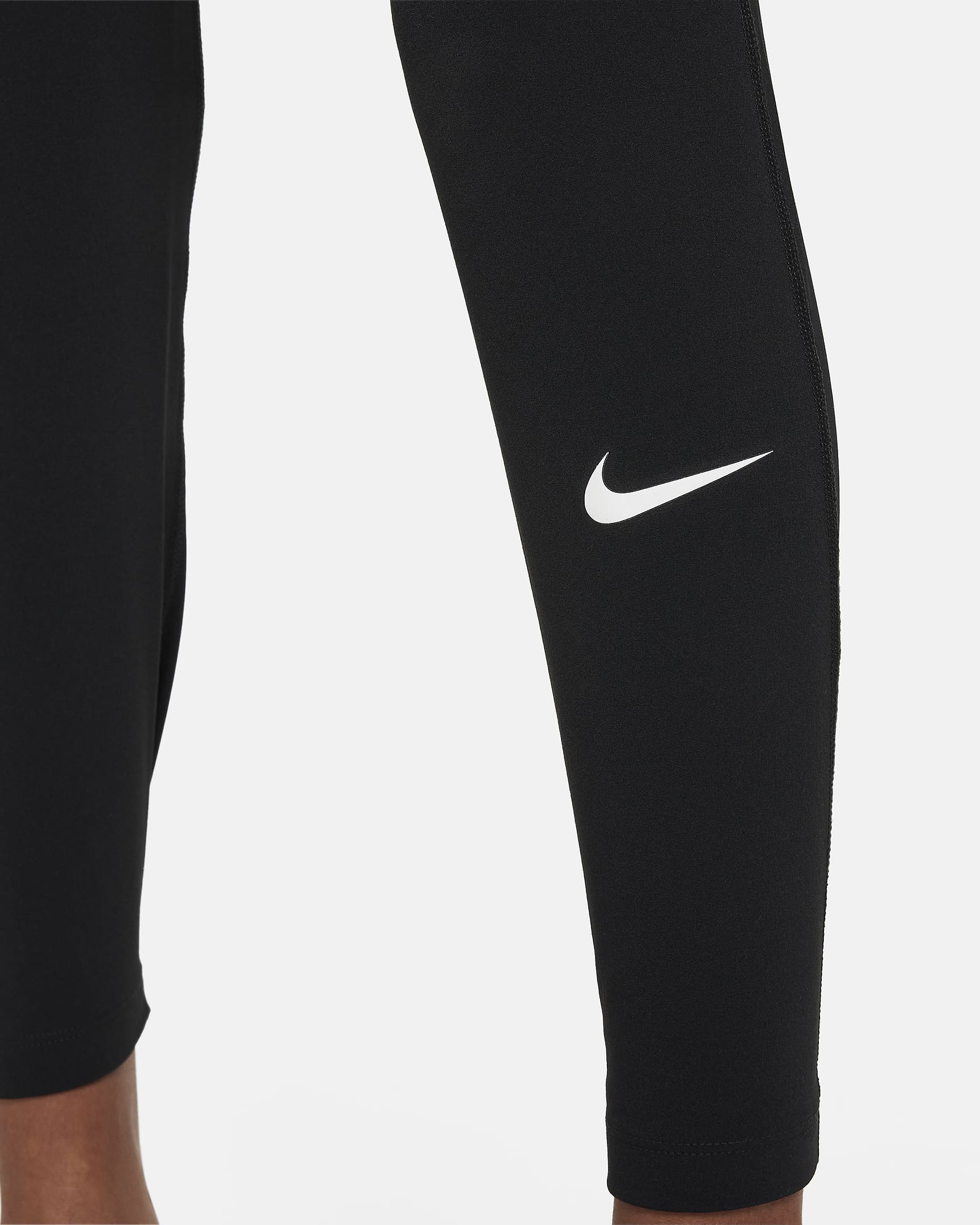 Legíny Nike Pro Dri-FIT pro větší děti (chlapce) - Černá/Černá/Bílá