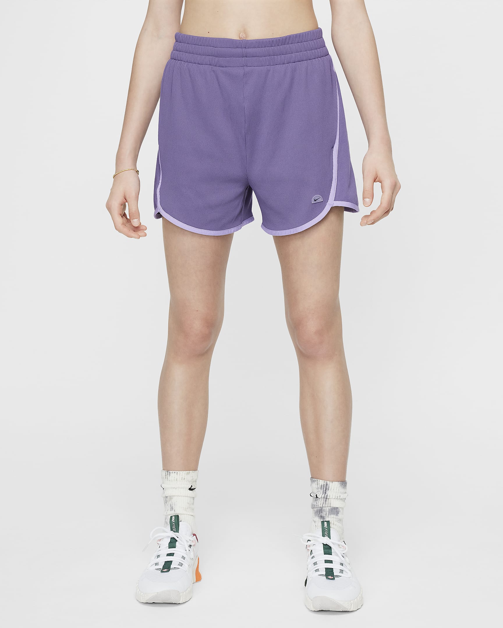Nike Breezy Dri-FIT edzőrövidnadrág lányoknak - Daybreak/Hydrangeas/Fekete