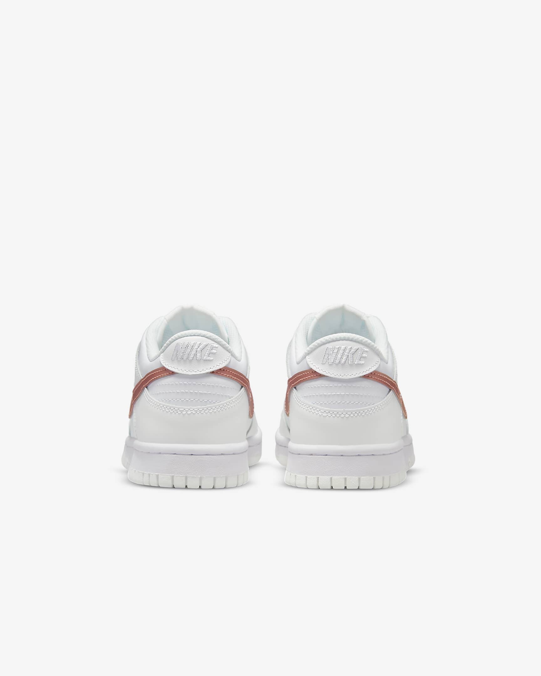 Nike Dunk Low Older Kids' Shoes - White/Summit White/Metallic Red Bronze