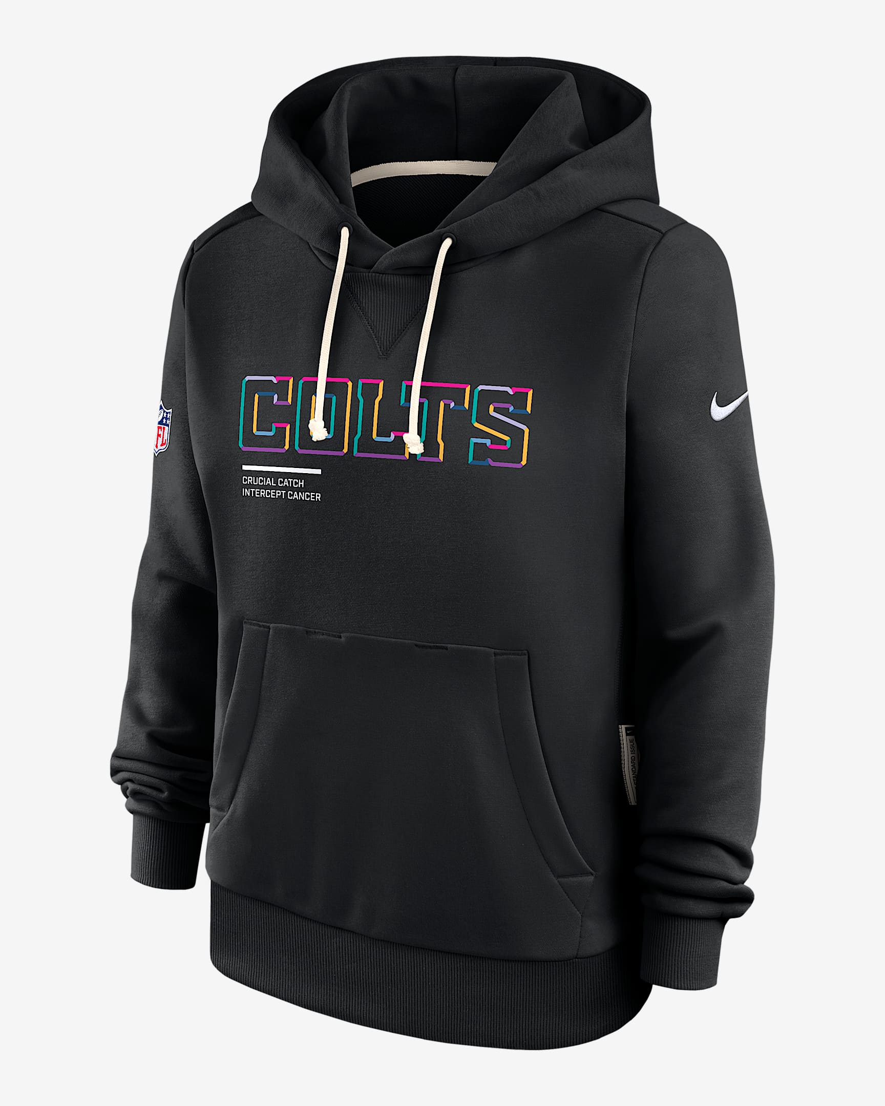 Indianapolis Colts Crucial Catch Women's Nike Dri-FIT NFL Pullover Hoodie - Black