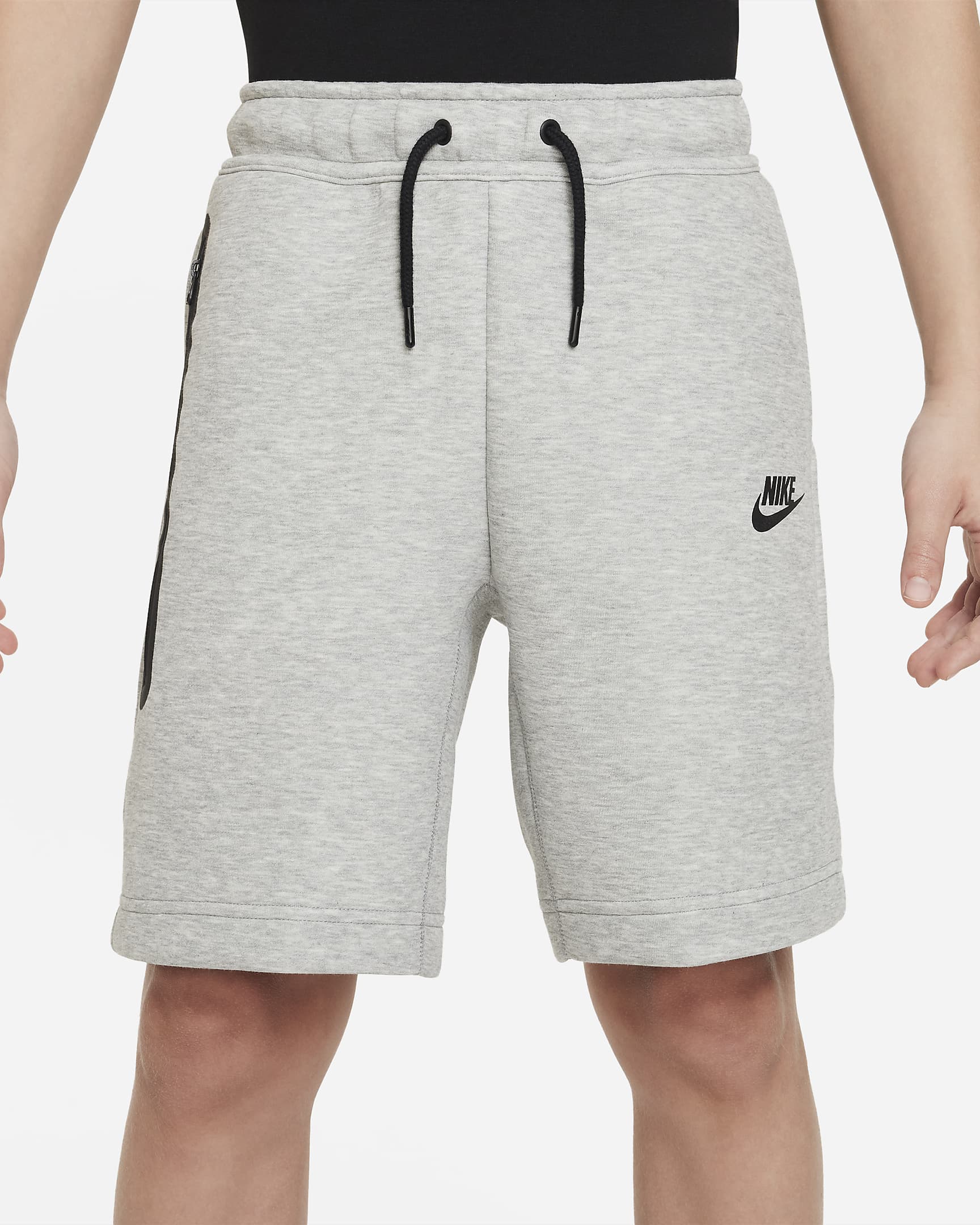 Nike Tech Fleece Older Kids' (Boys') Shorts - Dark Grey Heather/Black/Black