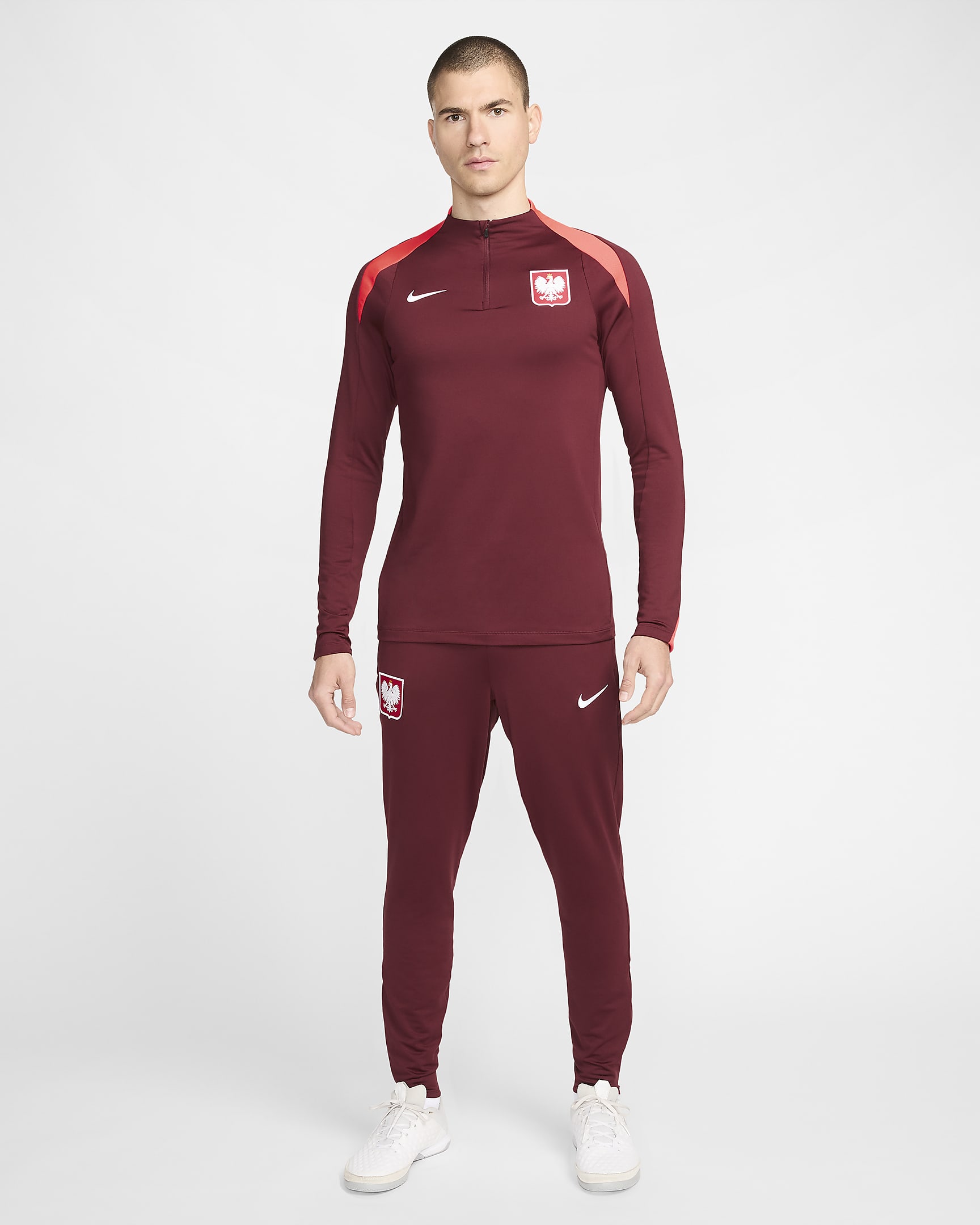 Haut d'entraînement de foot Nike Dri-FIT Pologne Strike pour homme - Dark Team Red/Bright Crimson/Blanc