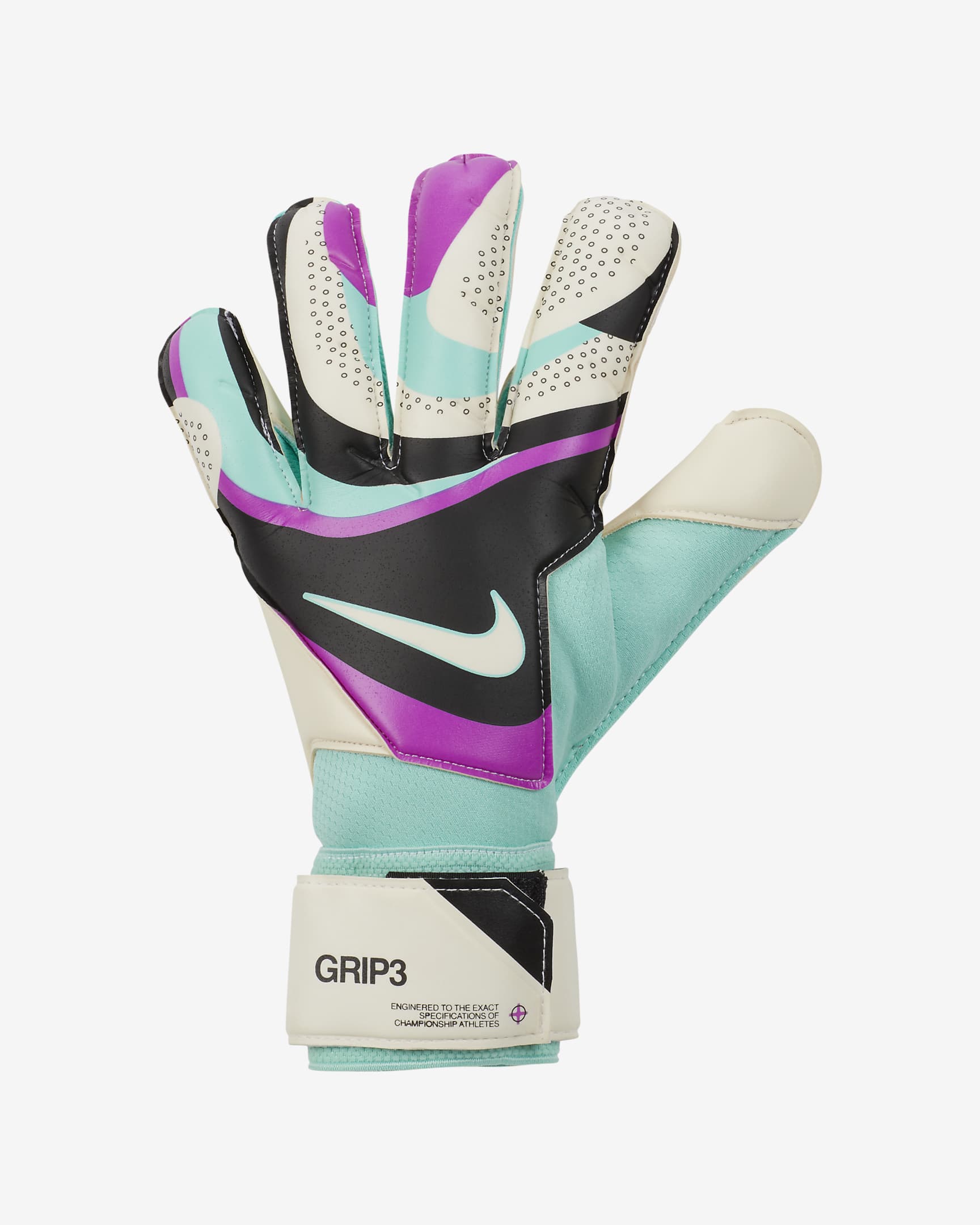 Nike Grip3 Goalkeeper Gloves - Black/Hyper Turquoise/Rush Fuchsia/White