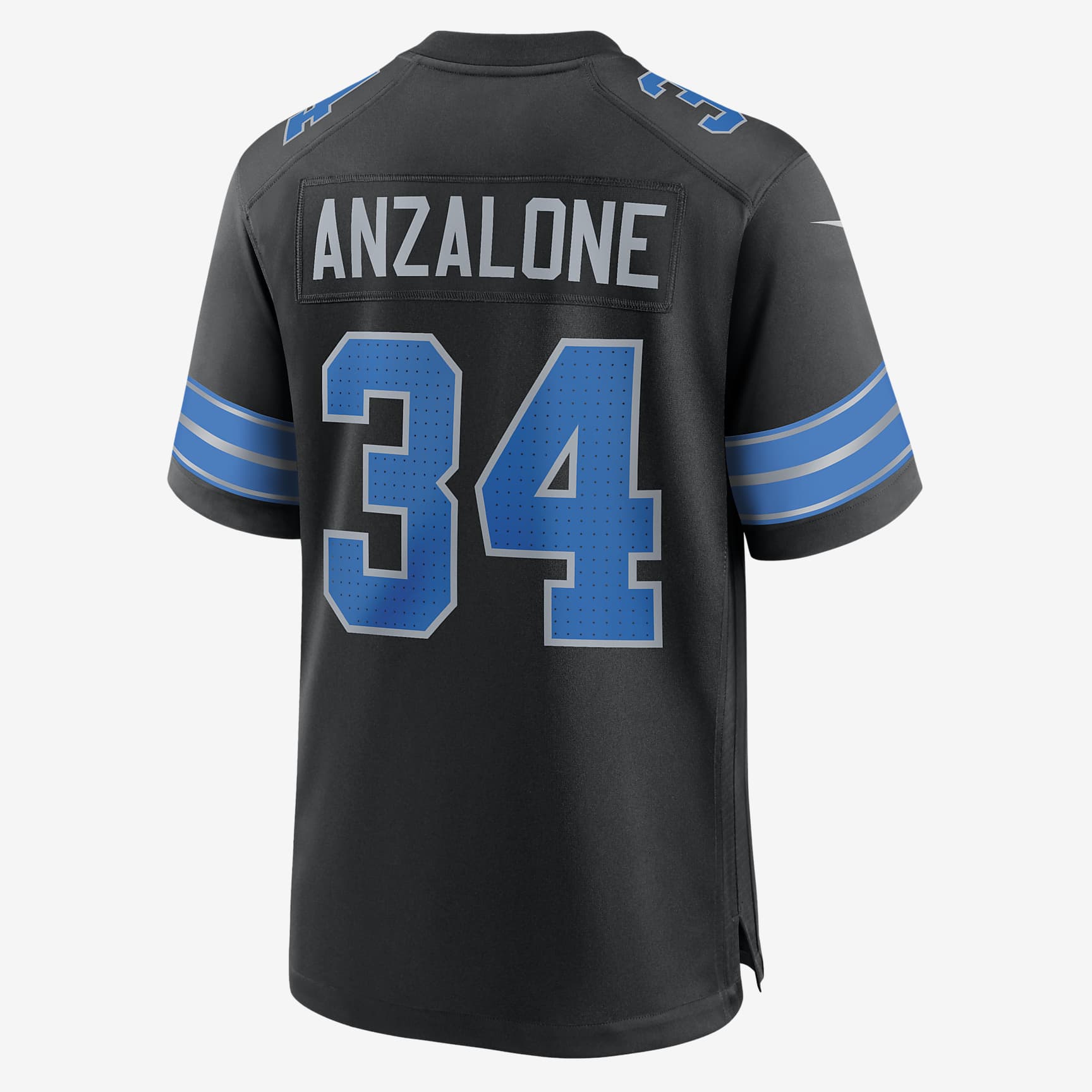 Jersey de fútbol americano Nike de la NFL Game para hombre Alex Anzalone Detroit Lions - Negro