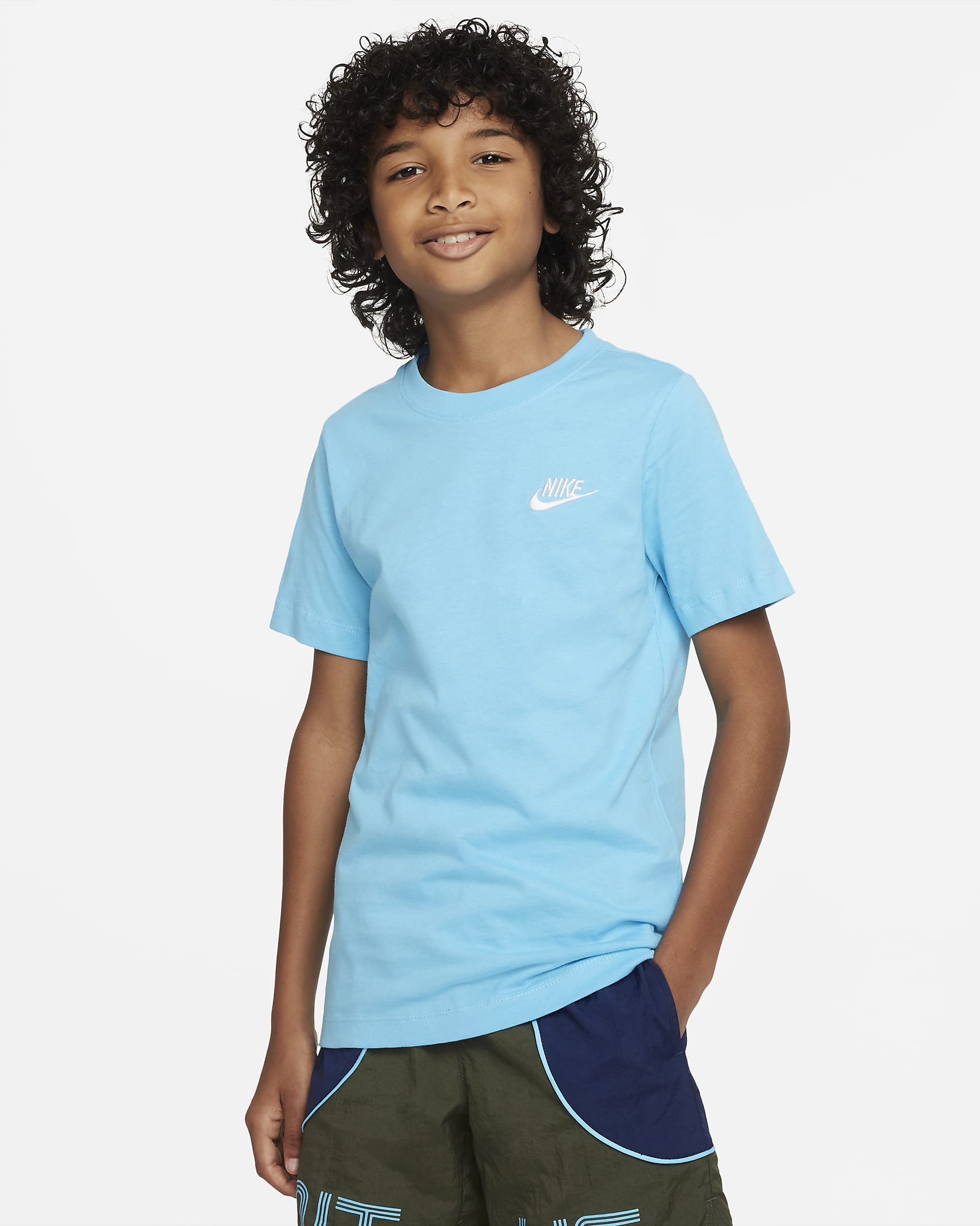 Nike Sportswear Older Kids' T-Shirt - Baltic Blue/White