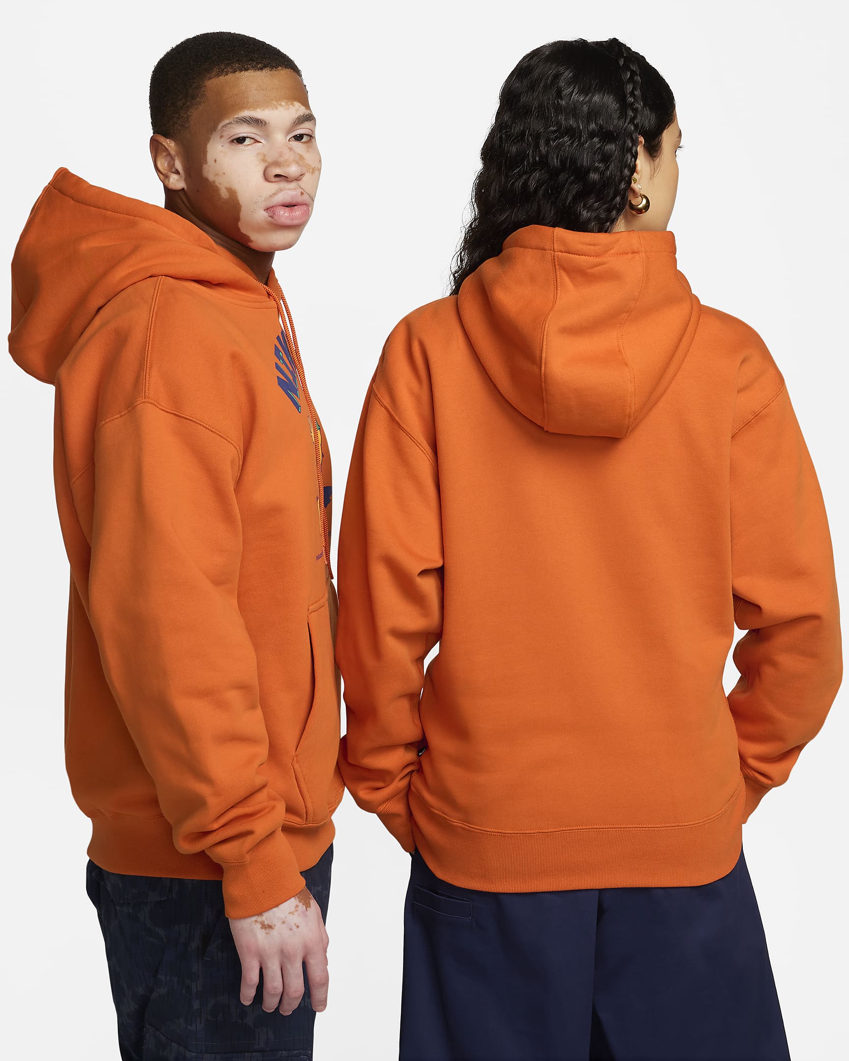 Sudadera con gorro sin cierre de skateboarding de tejido Fleece Nike SB - Naranja fogata