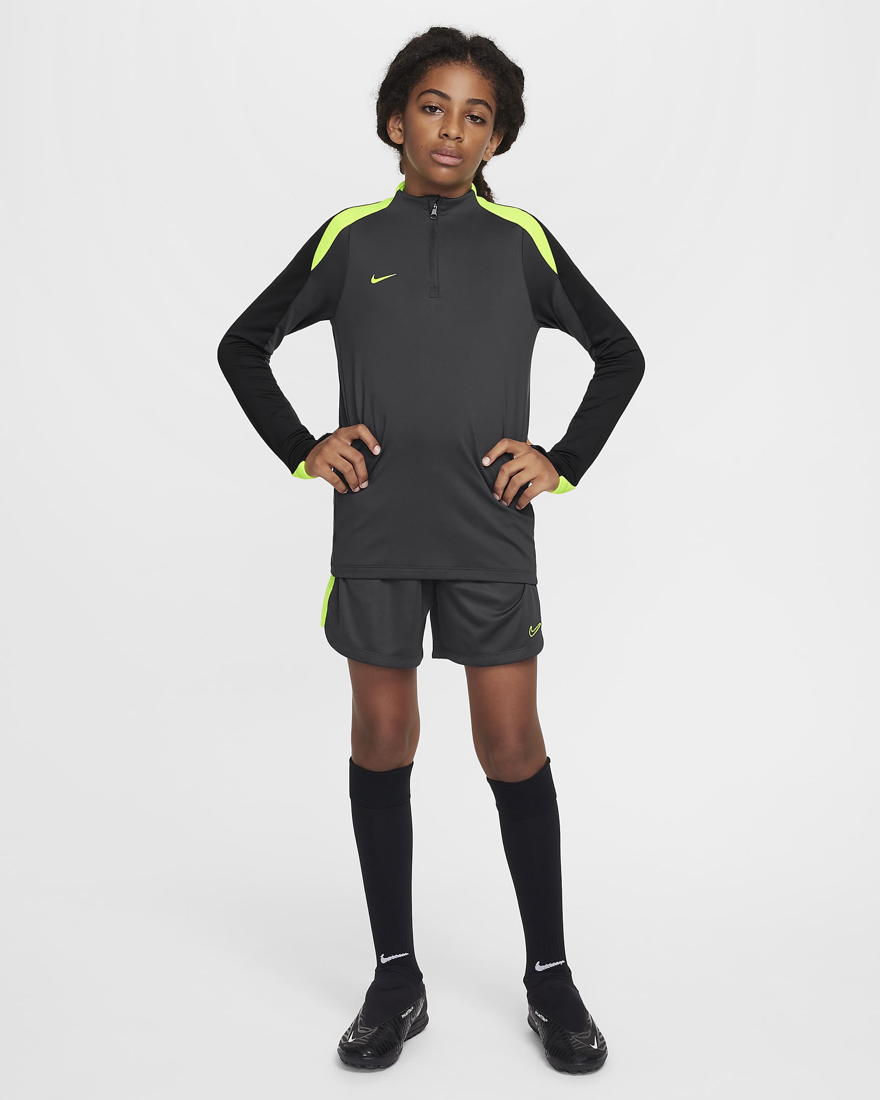 Haut d'entraînement de football Nike Dri-FIT Strike pour ado - Anthracite/Noir/Volt/Volt