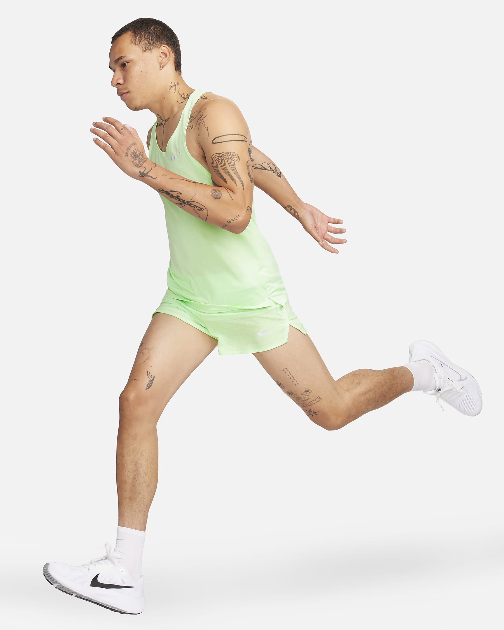 Shorts da running Dri-FIT con slip foderati 8 cm Nike Fast – Uomo - Vapor Green/Nero