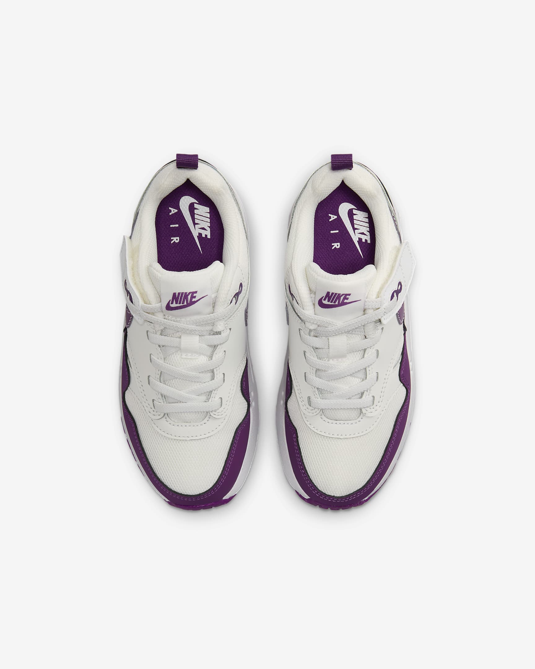 Nike Air Max 1 EasyOn Younger Kids' Shoes - Summit White/White/Viotech