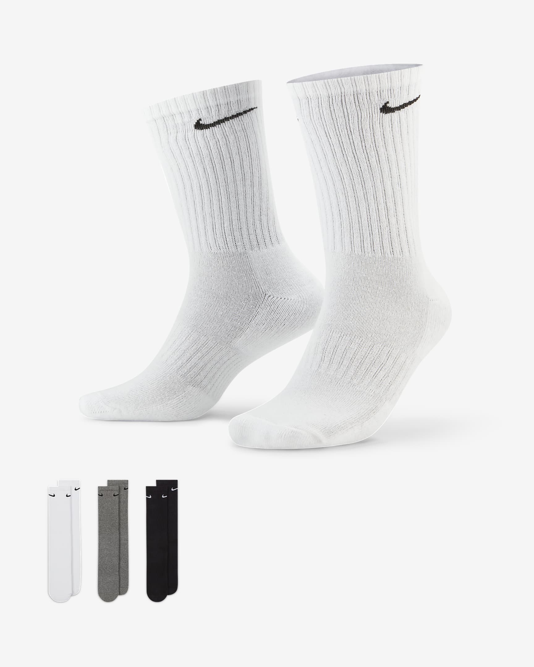 Nike Everyday Cushioned Training Crew Socks (3 Pairs). Nike AU