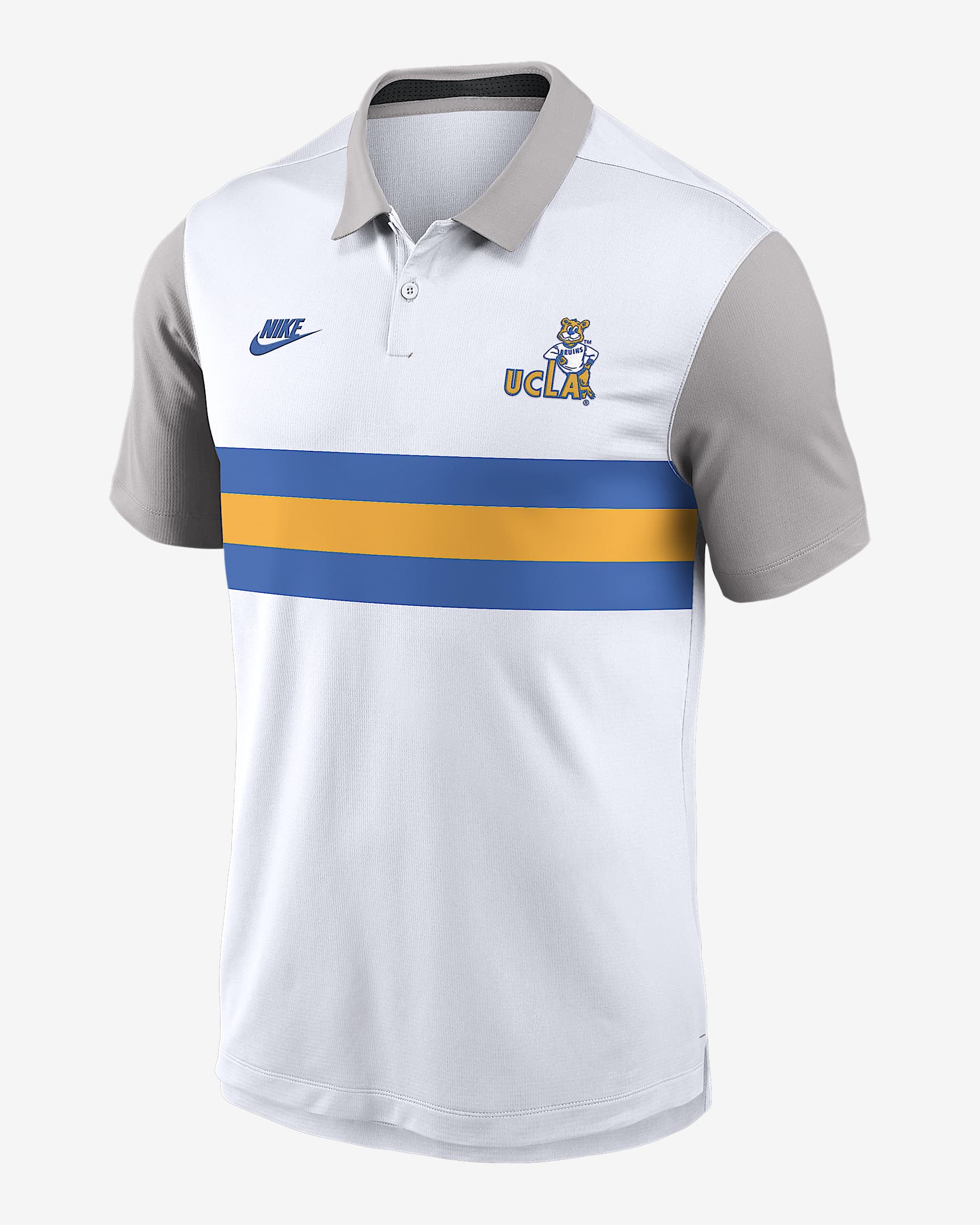 UCLA Athletic Prep Vapor Legacy Logo Men's Nike Dri-FIT College Polo - White