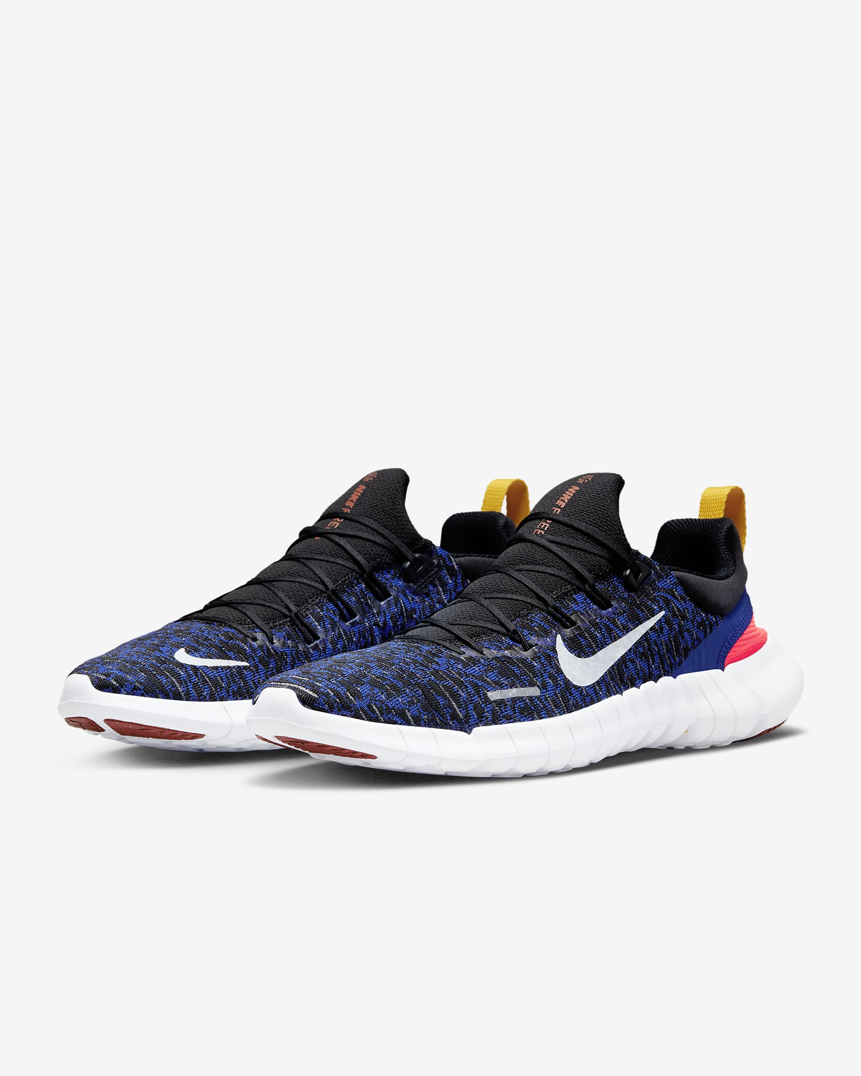 Nike Free Run 5.0 Men's Road Running Shoes - Black/Concord/Cinnabar/Football Grey