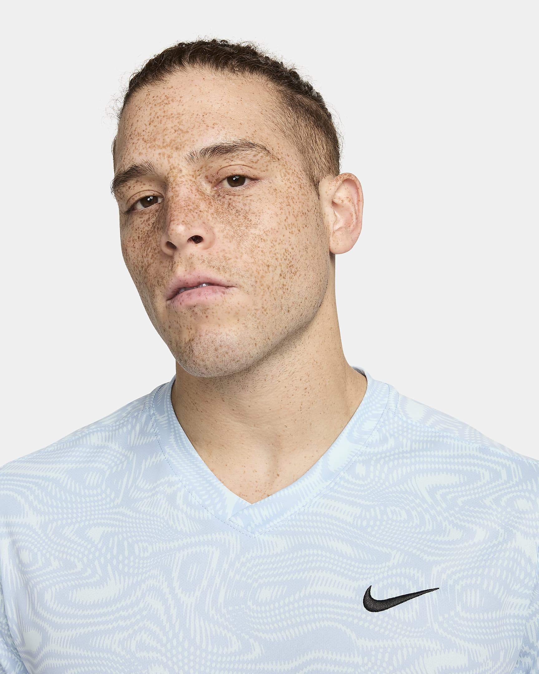 Męska koszulka do tenisa Dri-FIT NikeCourt Victory - Glacier Blue/Glacier Blue/Czerń