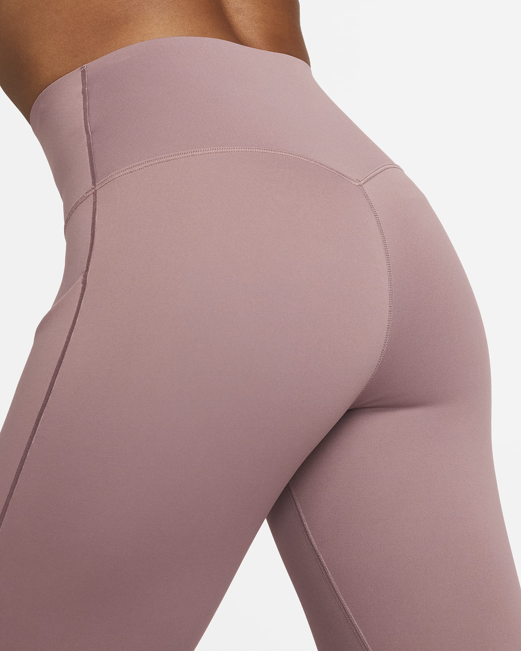 Leggings de 7/8 de tiro alto y sujeción media con bolsillos para mujer Nike Universa - Malva humeante/Negro