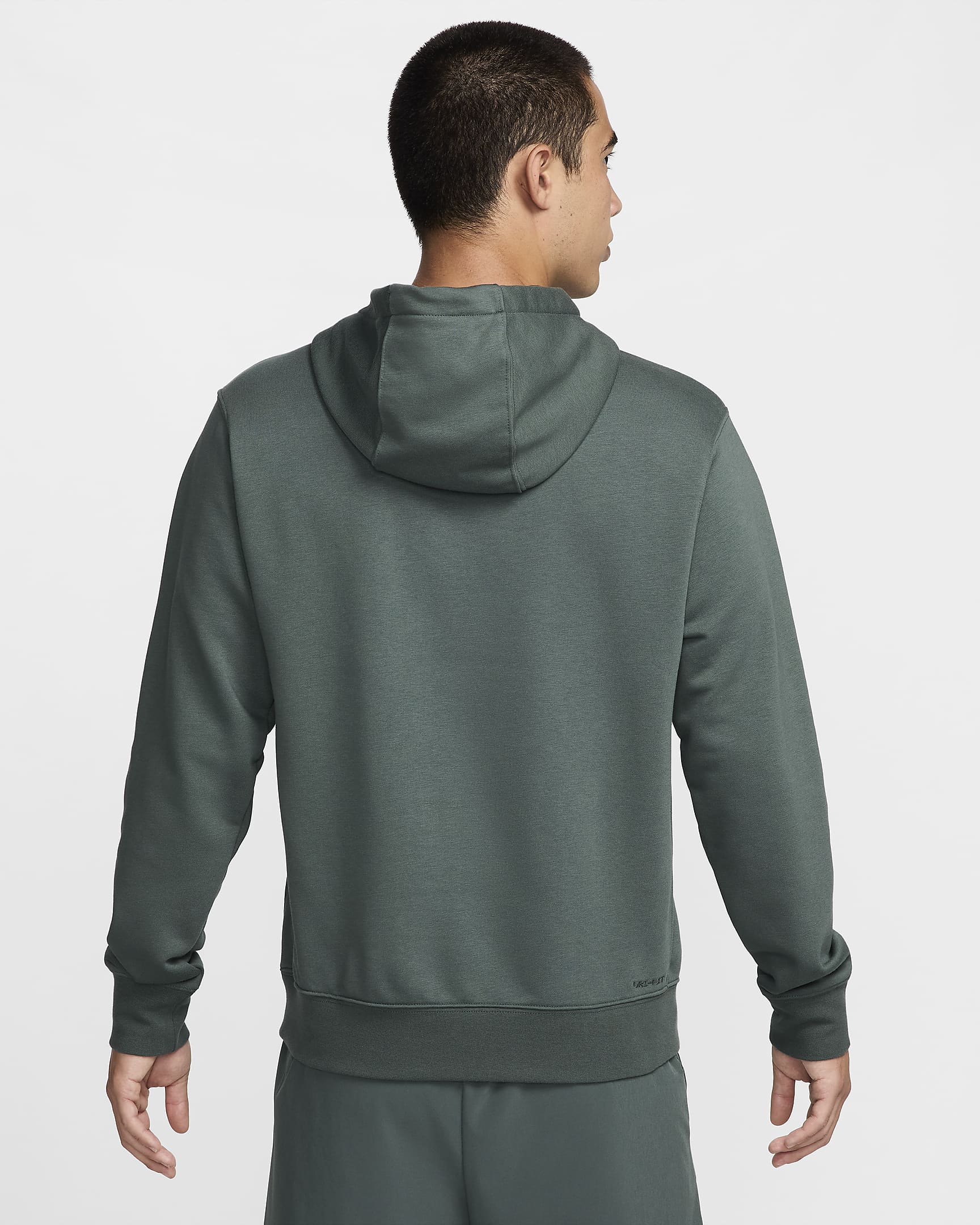 Nike Swoosh Men's Dri-FIT French Terry Pullover Fitness Hoodie - Vintage Green/Vintage Green/Heather/Black