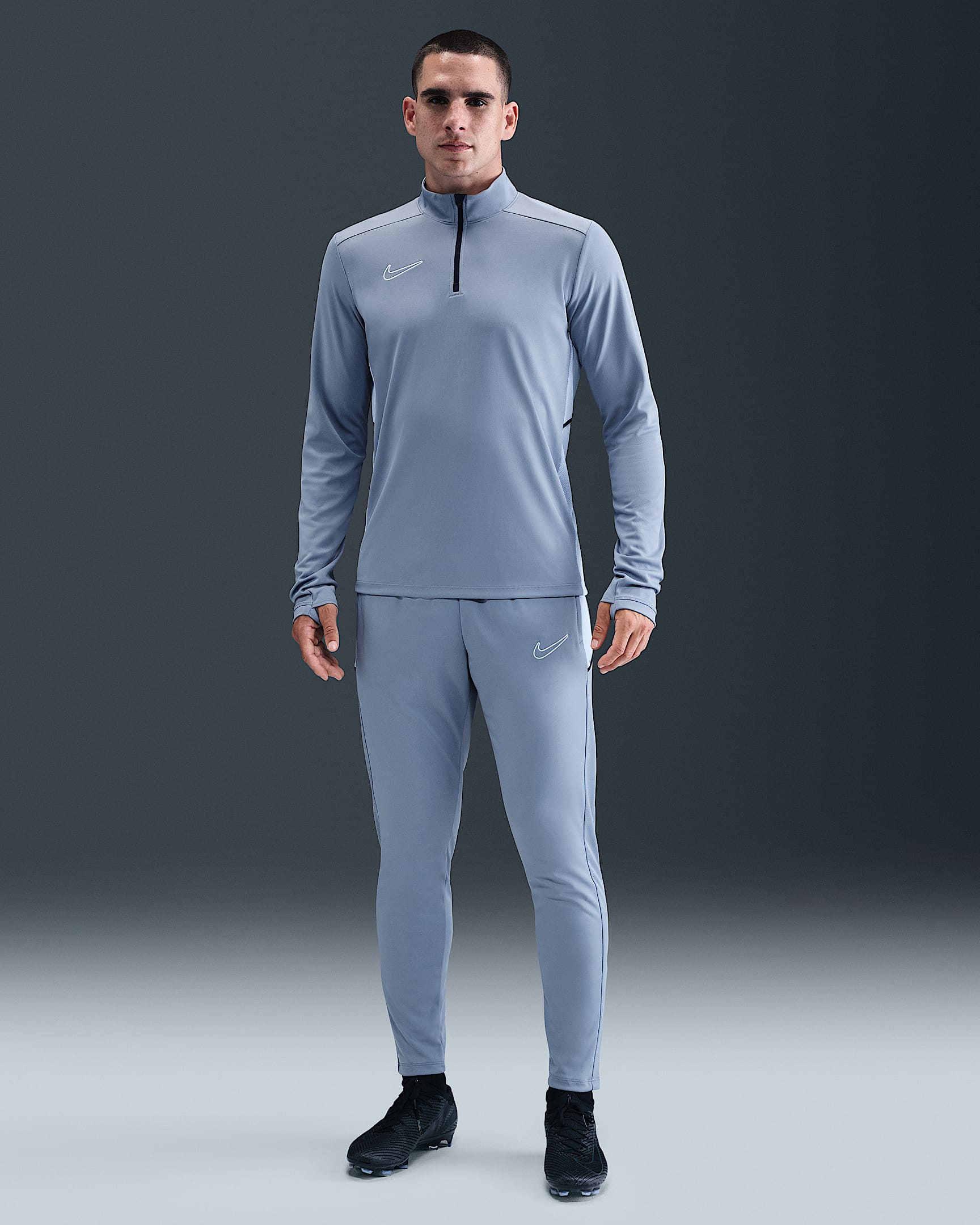 Nike Academy Men's Dri-FIT Football Pants - Ashen Slate/Cobalt Bliss/White